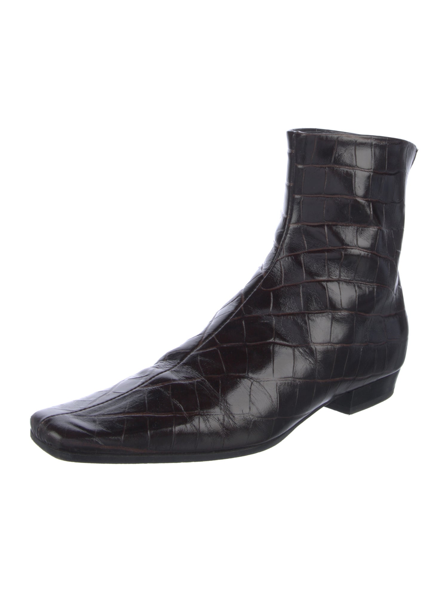 TOTEME Embossed Leather Animal Print Chelsea Boots