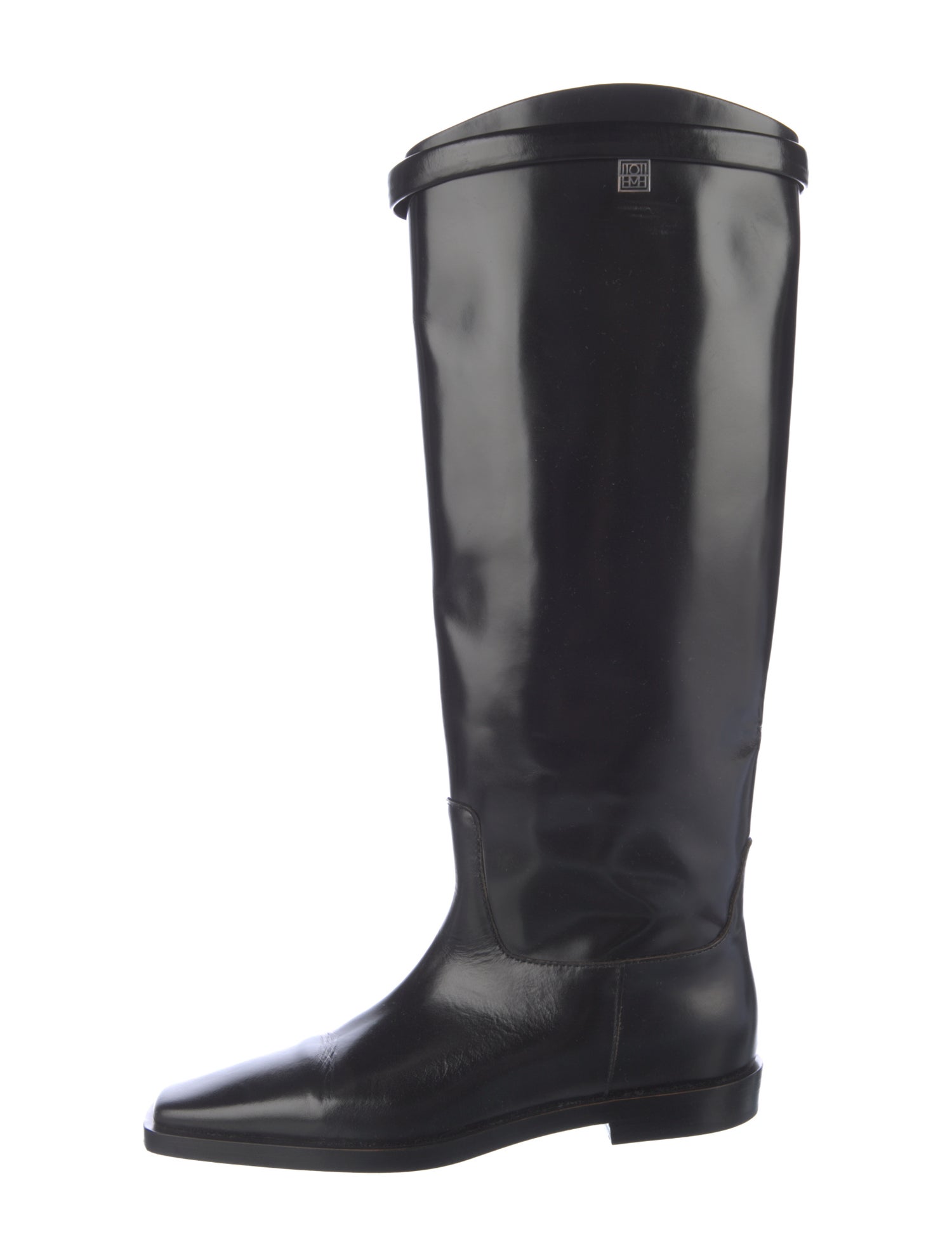 TOTEME Leather Leather Trim Embellishment Riding Boots