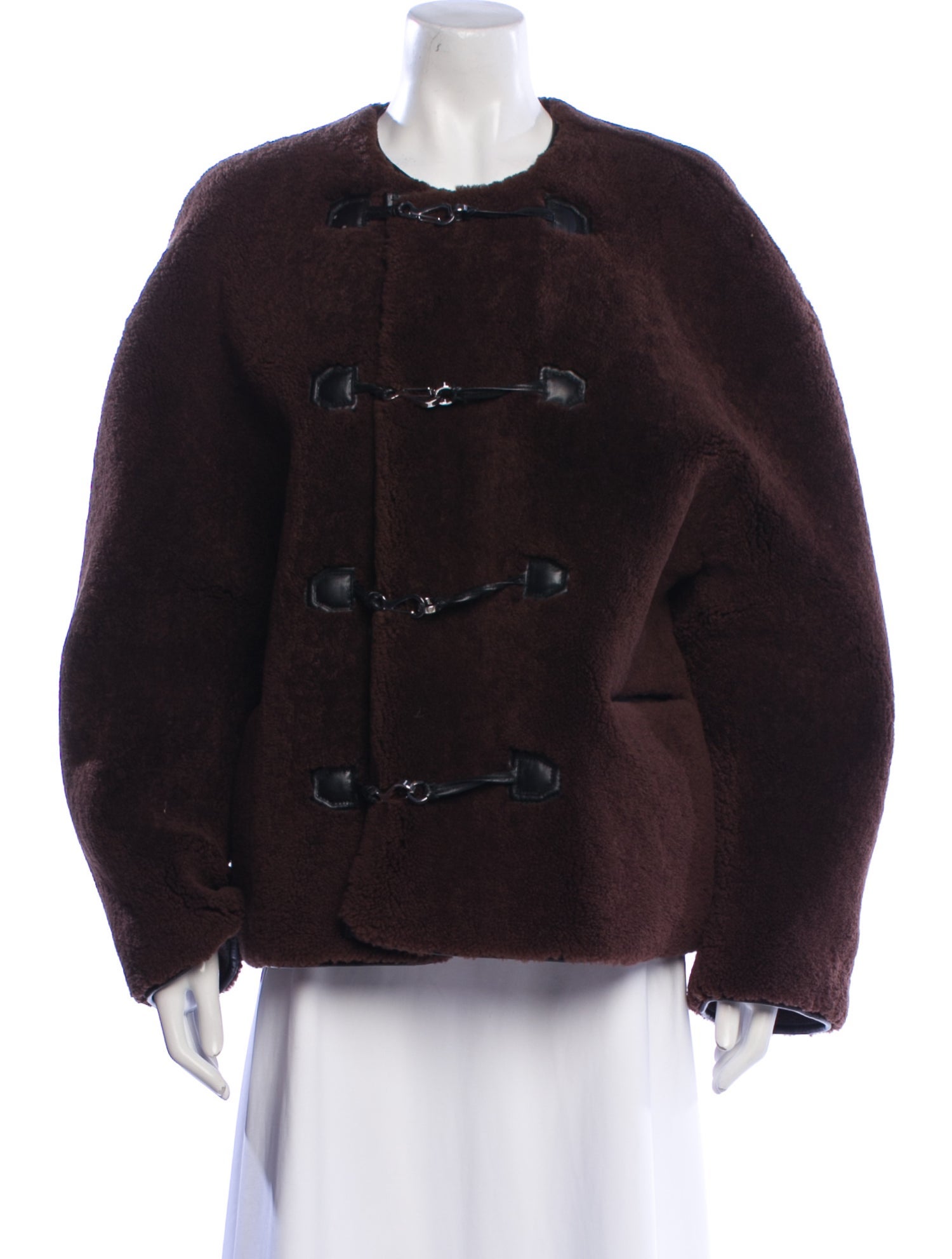 TOTEME Clasp Shearling Fur Coat