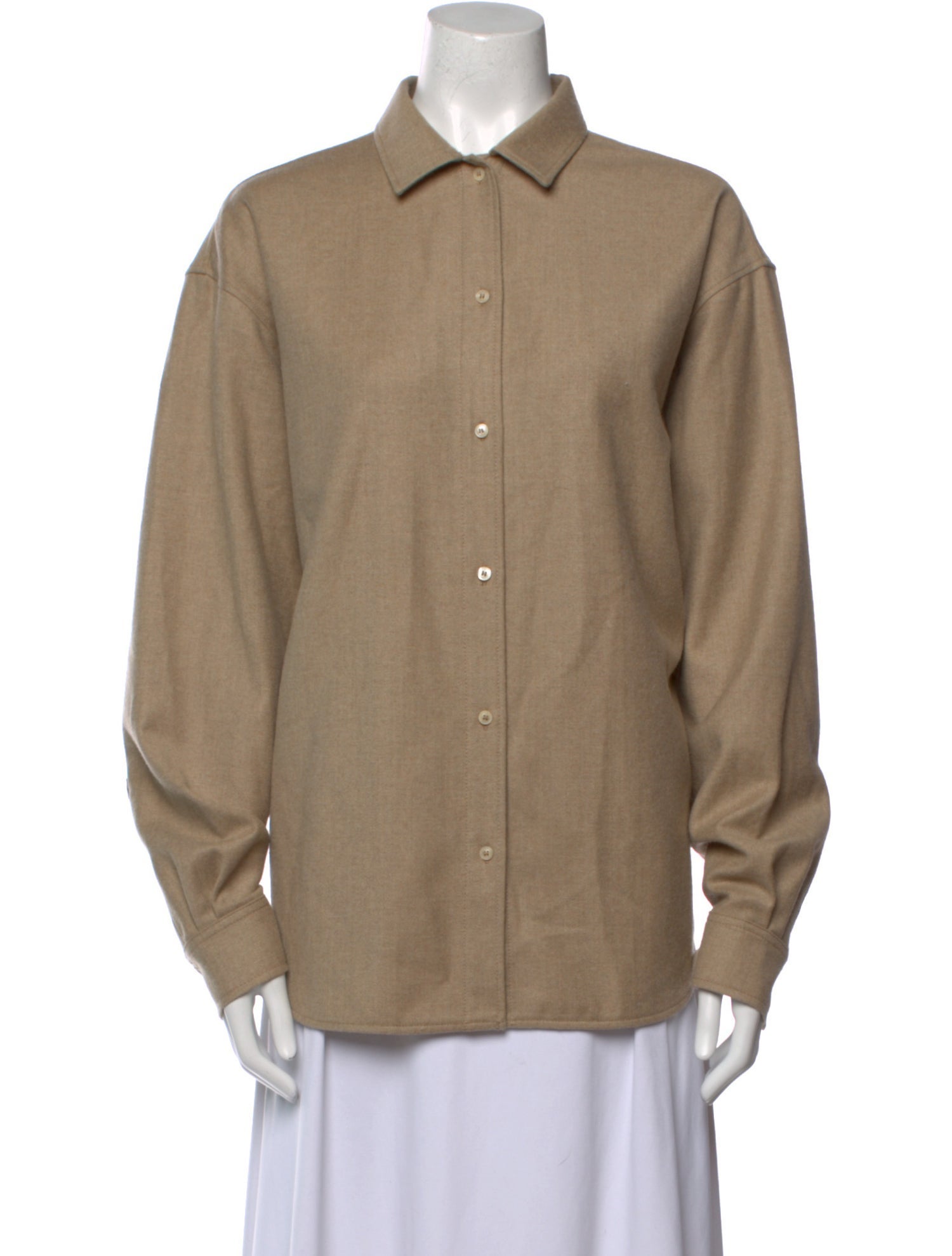 TOTEME Smooth Flannel Shirt Wool Button-Up Top