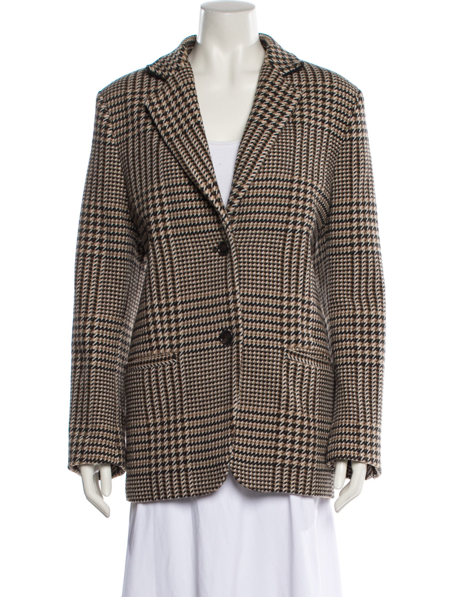 TOTEME Wool Houndstooth Print Coat