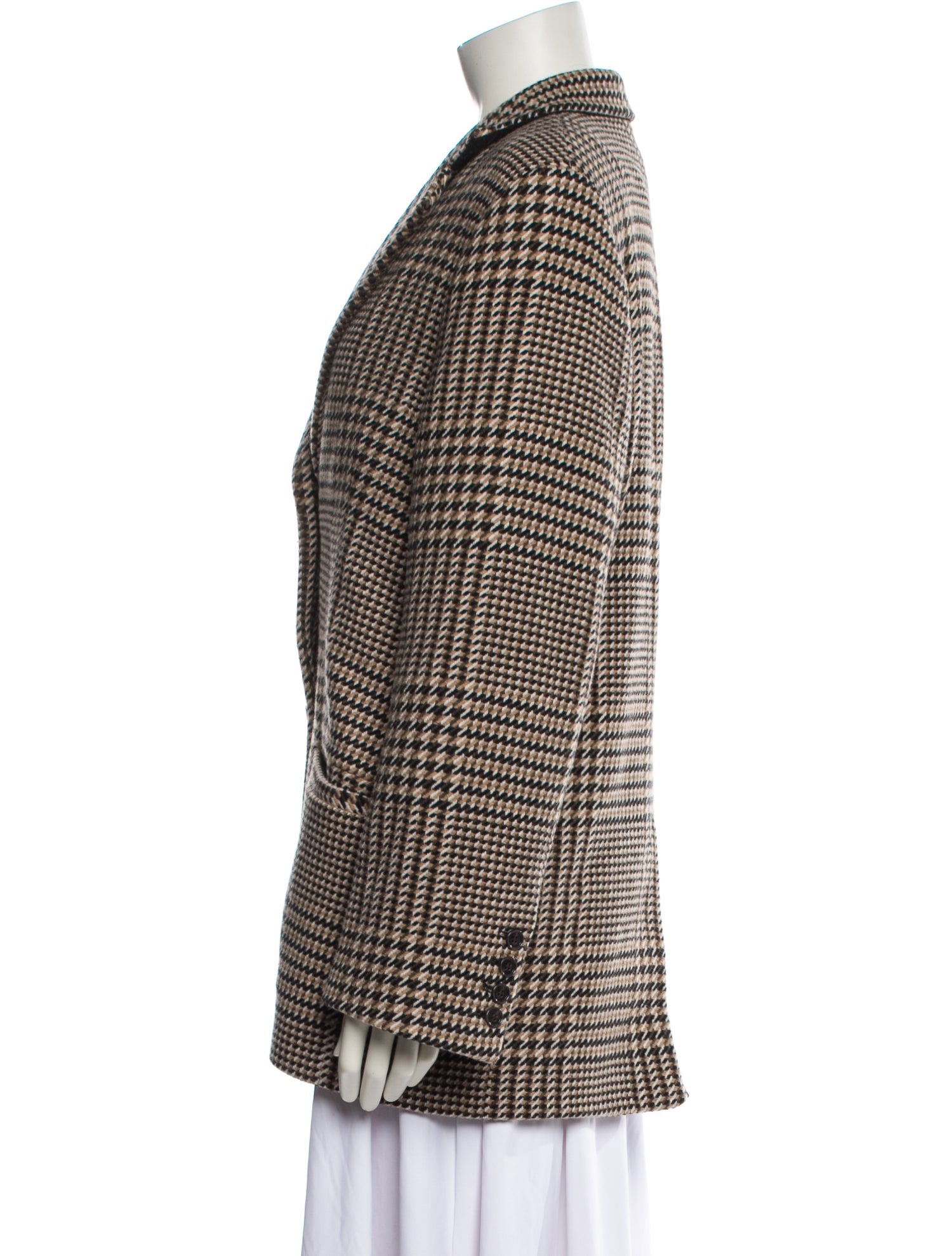 TOTEME Wool Houndstooth Print Coat
