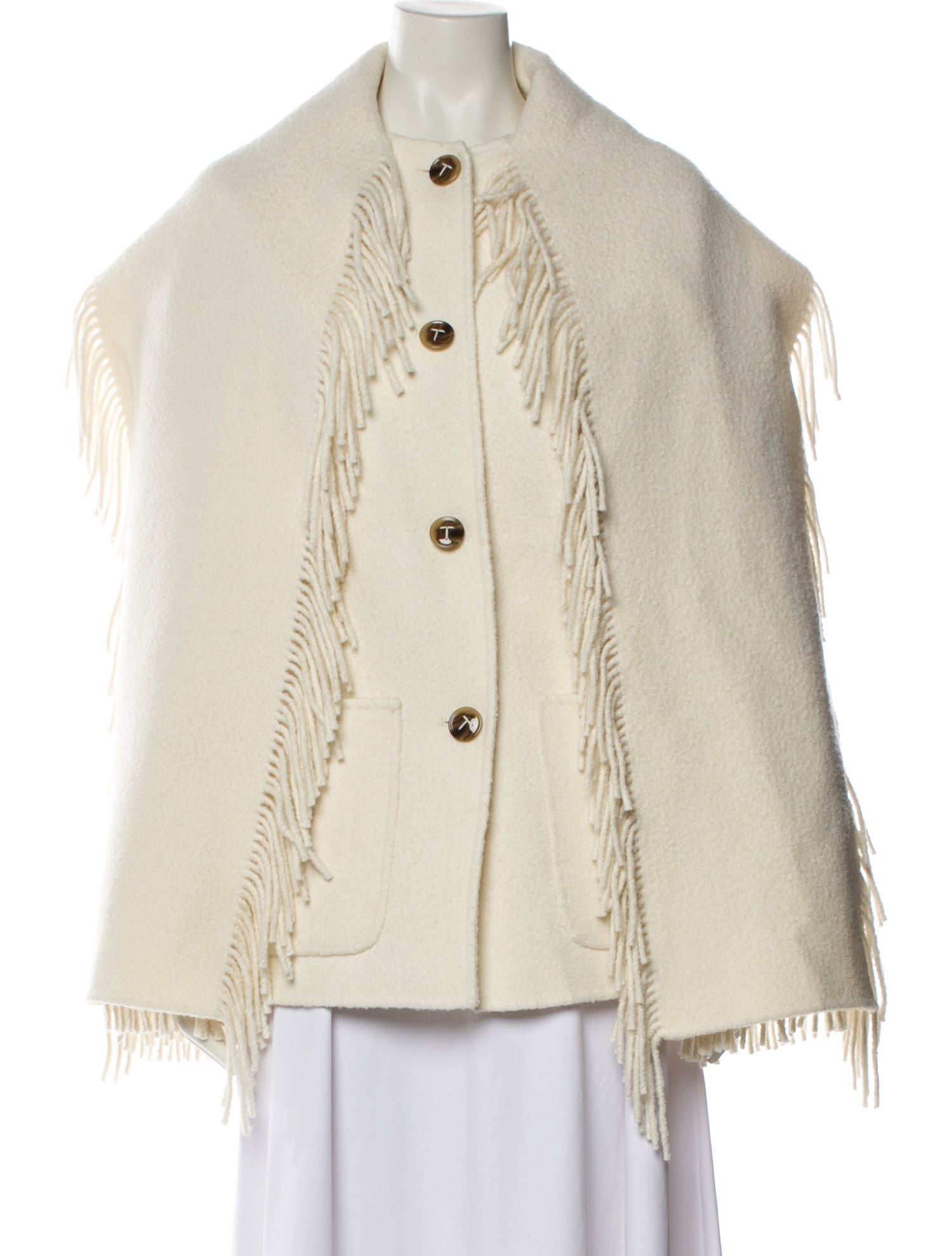 TOTEME Fringed Scarf Jacket Wool Jacket