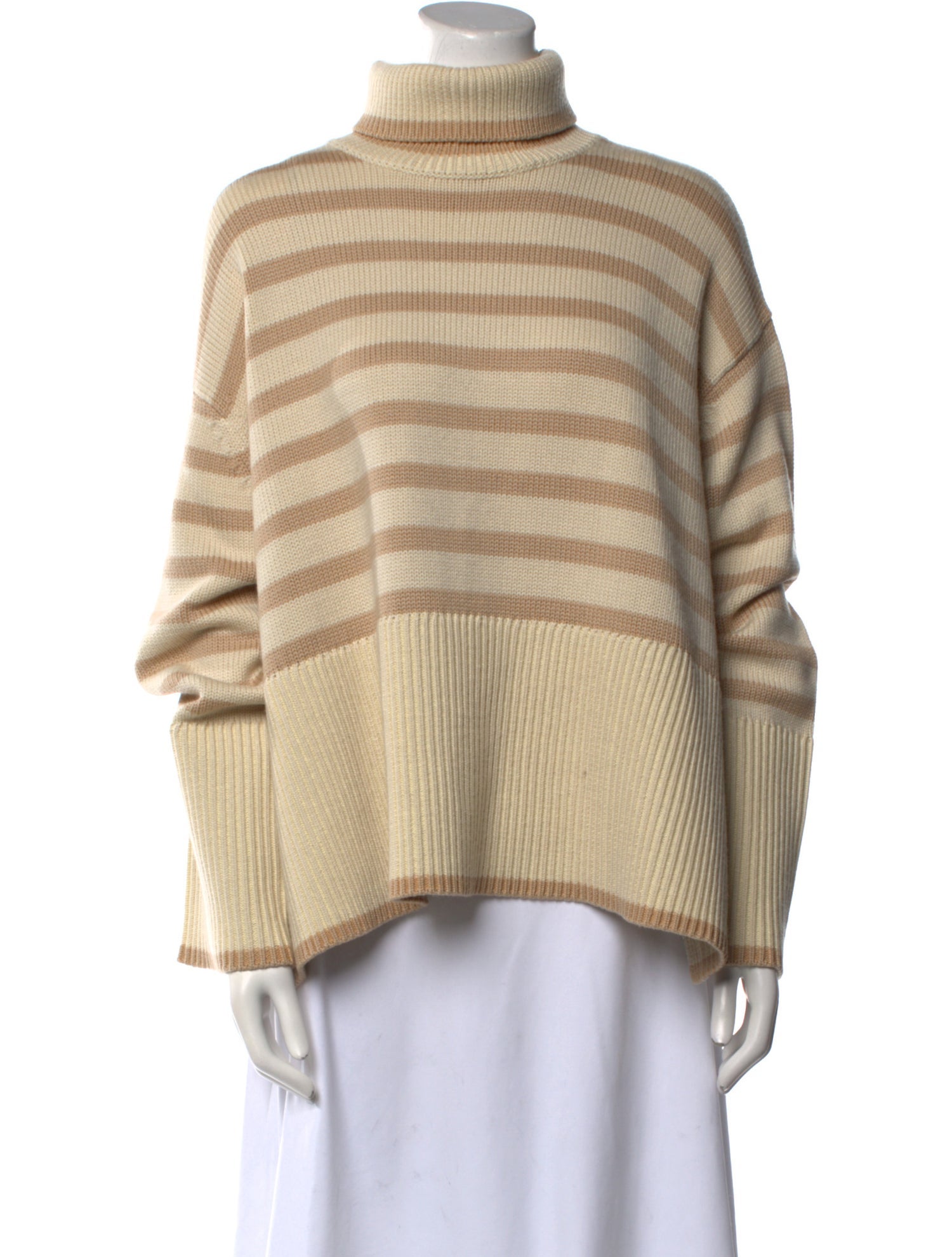 TOTEME Signature Stripe Turtleneck Wool Sweater