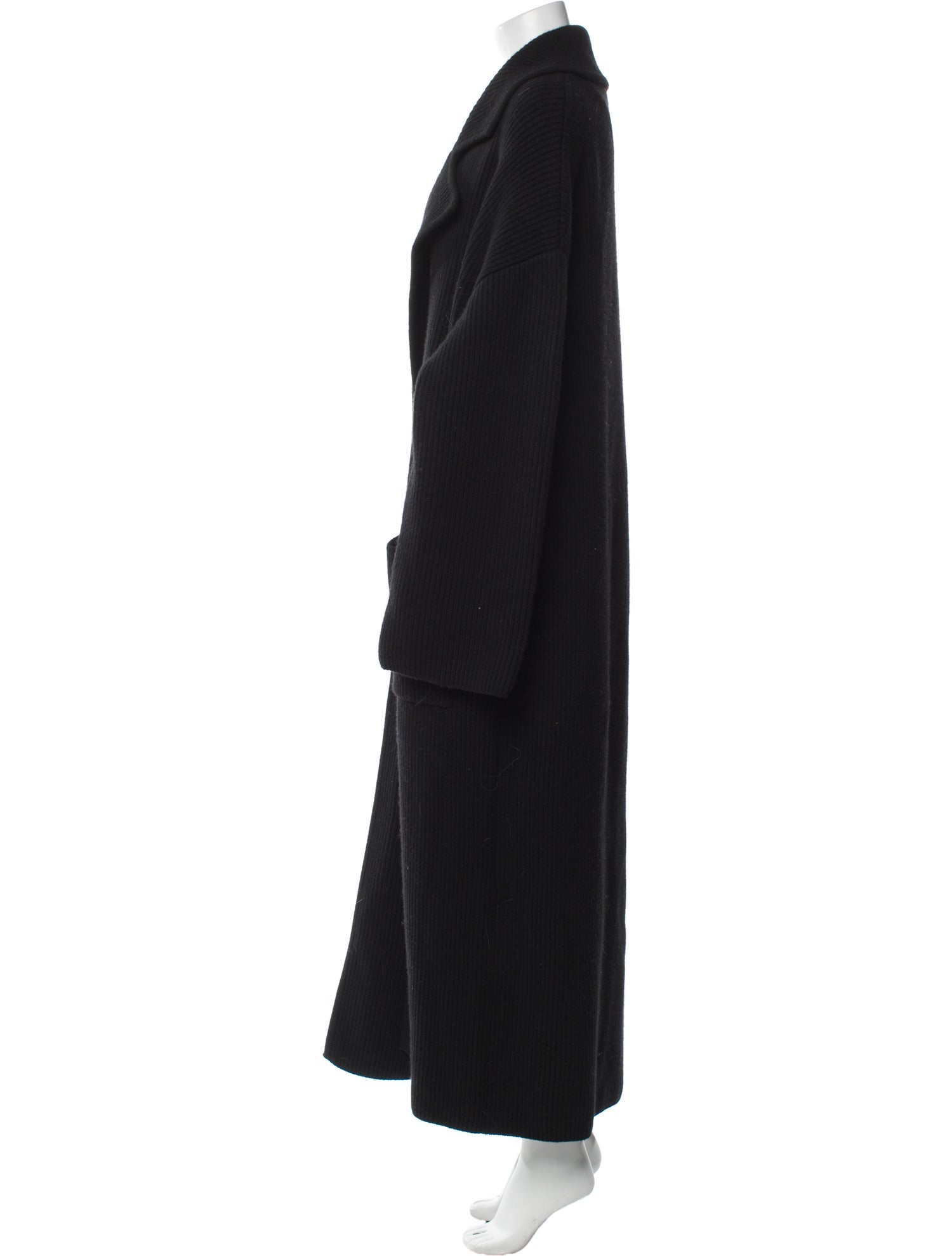 TOTEME Rib Knit Cardi Wool Faux Fur Coat