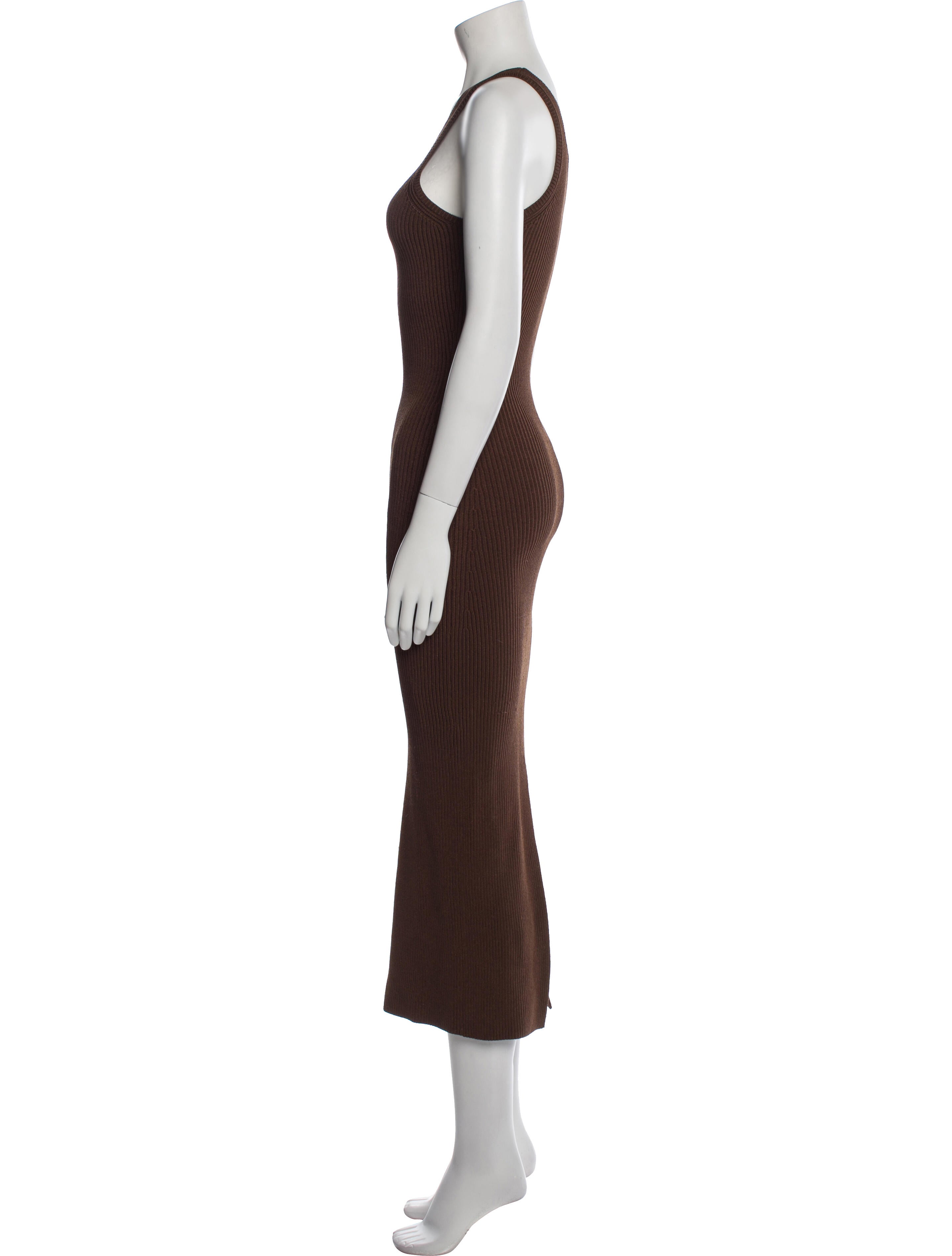 TOTEME Curved Compact Knit Long Dress - Brown Dresses, Clothing - TTM58269 | The RealReal TOTEME Curved Compact Knit Long Dress - Brown Dresses, Clothing - TTM58269 | The RealReal