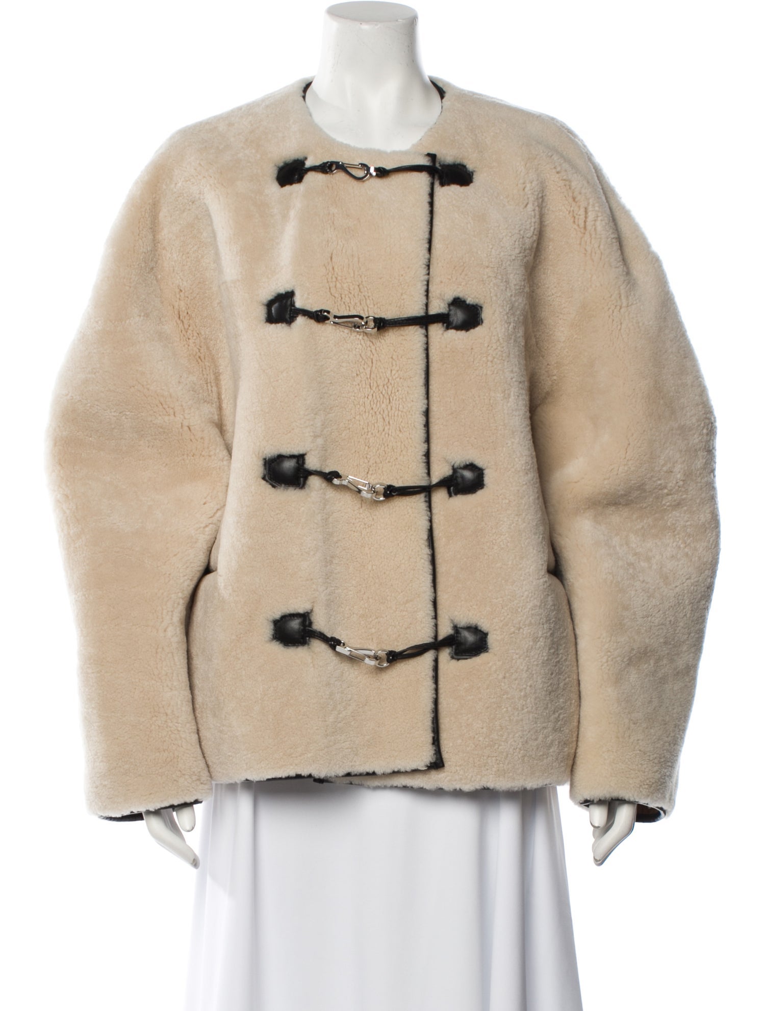 TOTEME Teddy Clasp Shearling Fur Jacket