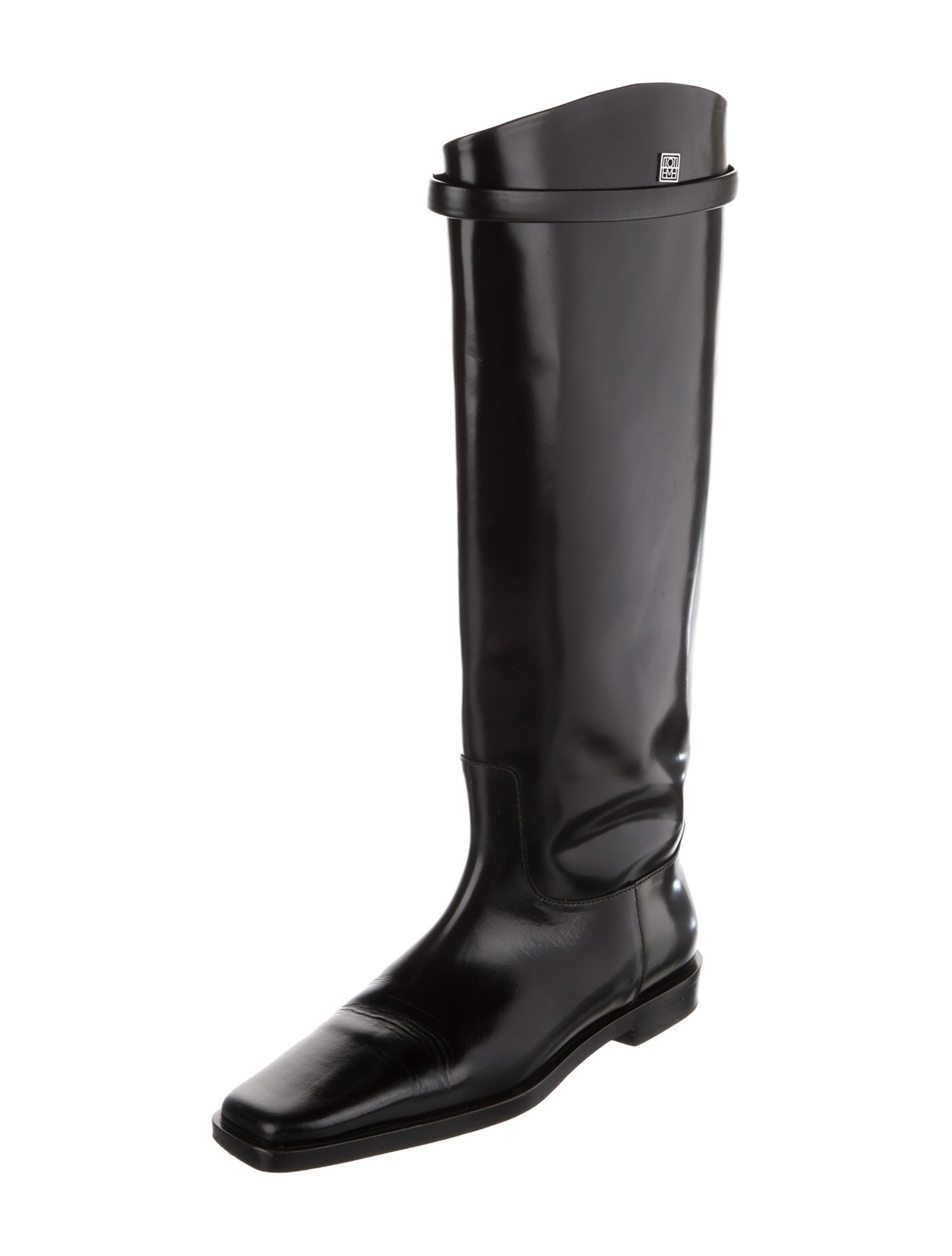 TOTEME Leather Leather Trim Embellishment Riding Boots