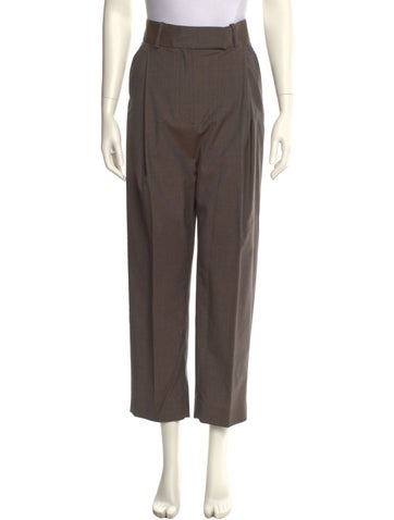 Pre-owned Totême Wool Straight Leg Pants In Brown