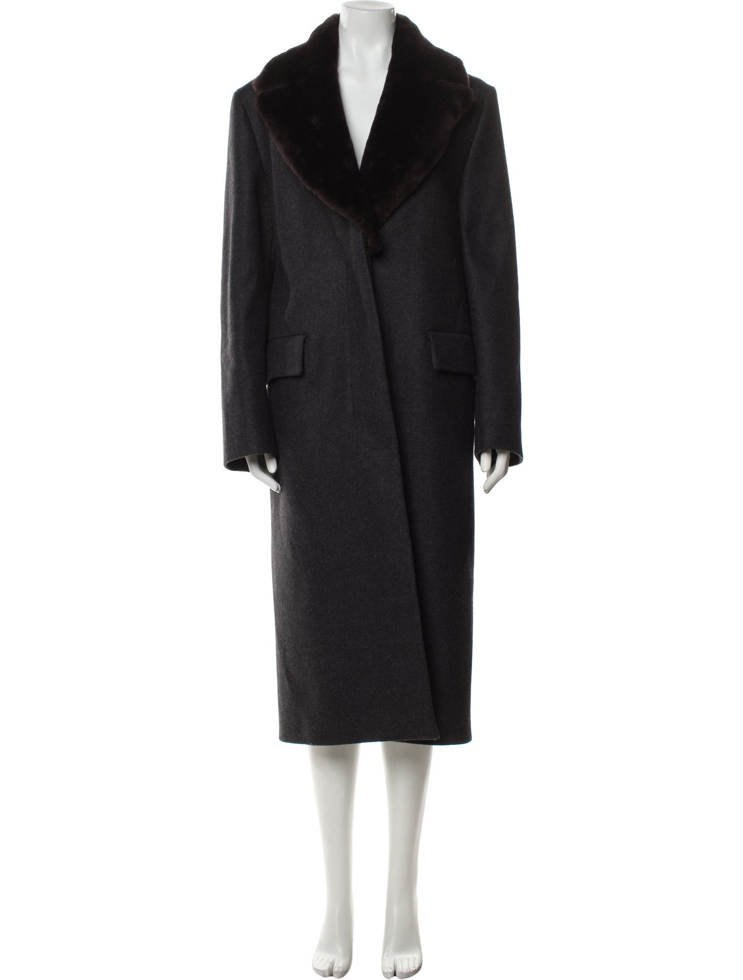 TOTEME Wool Faux Fur Coat