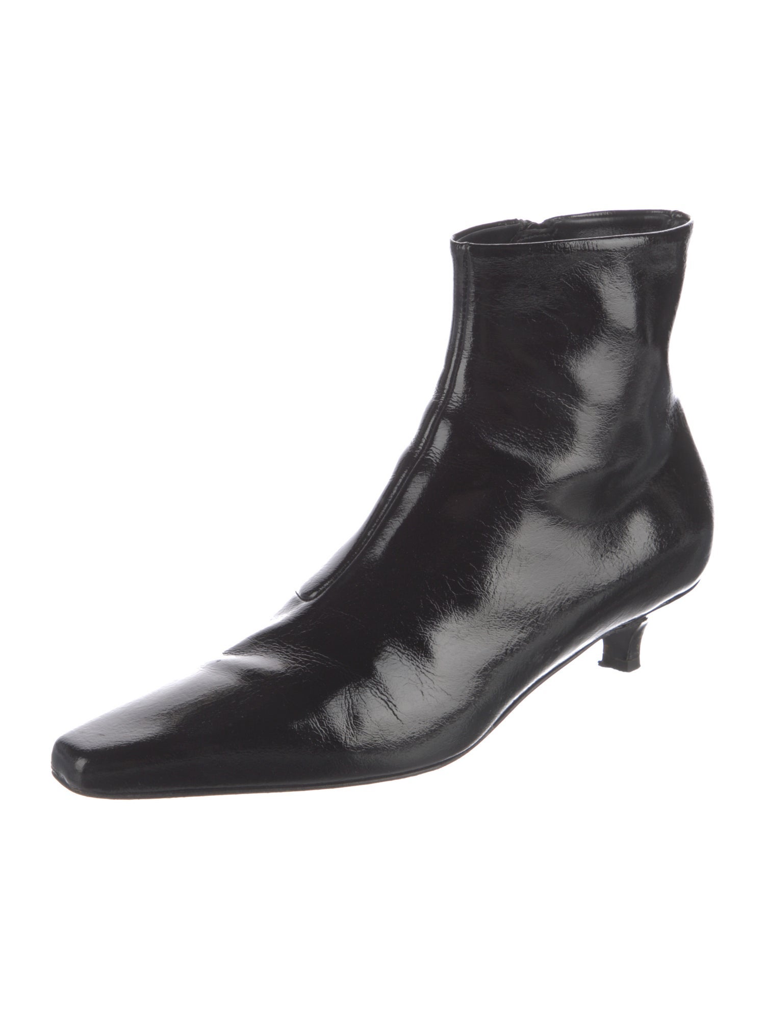 TOTEME Patent Leather Lace-Up Boots