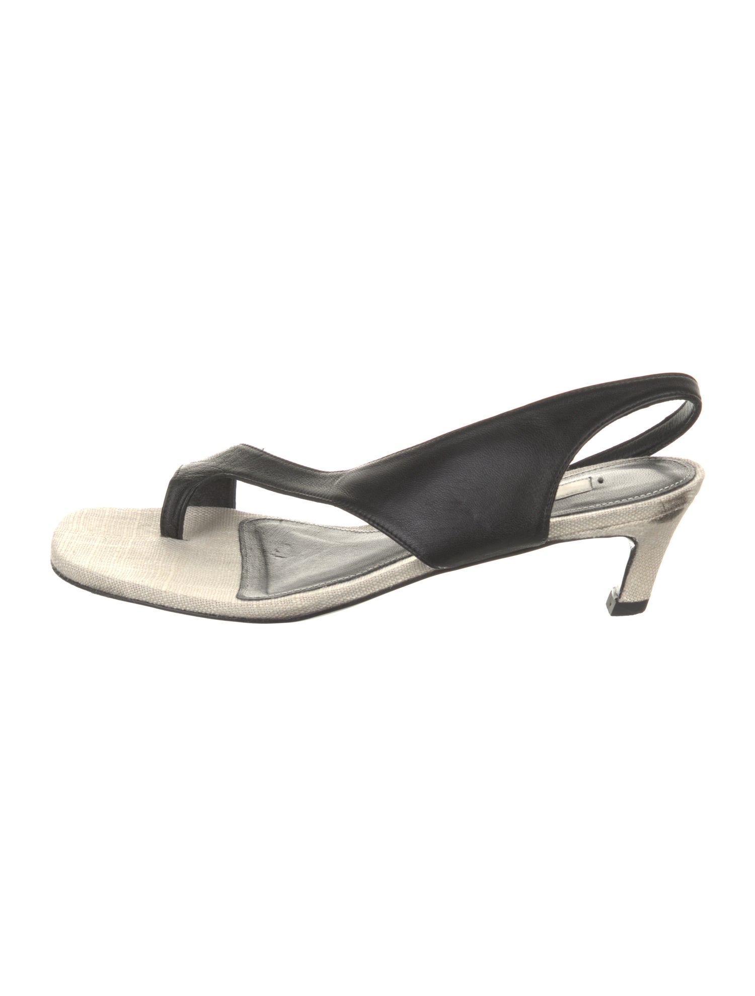 TOTEME Leather Colorblock Pattern Slingback Sandals