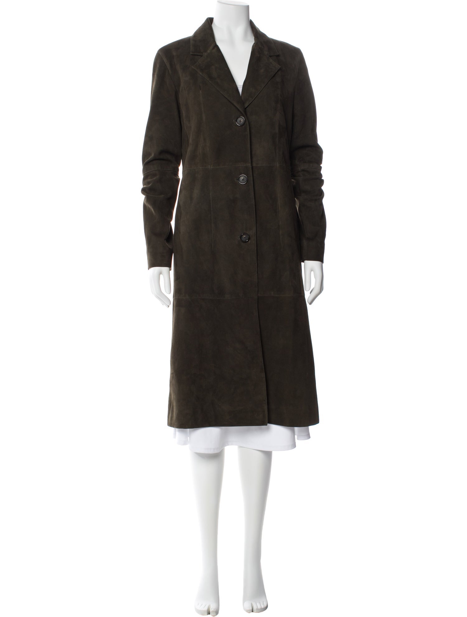 TOTEME Cinched Suede Coat Lamb Leather Trench Coat