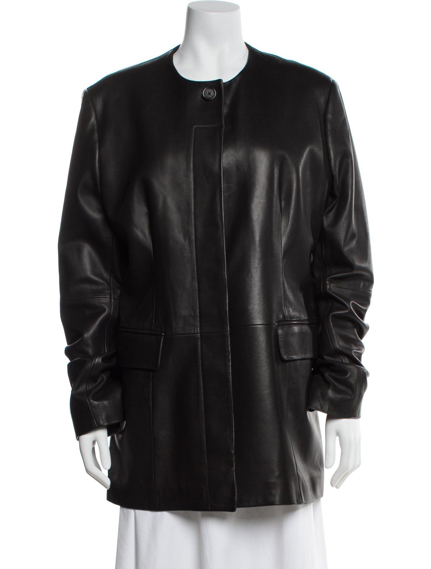 TOTEME Collarless Leather Jacket