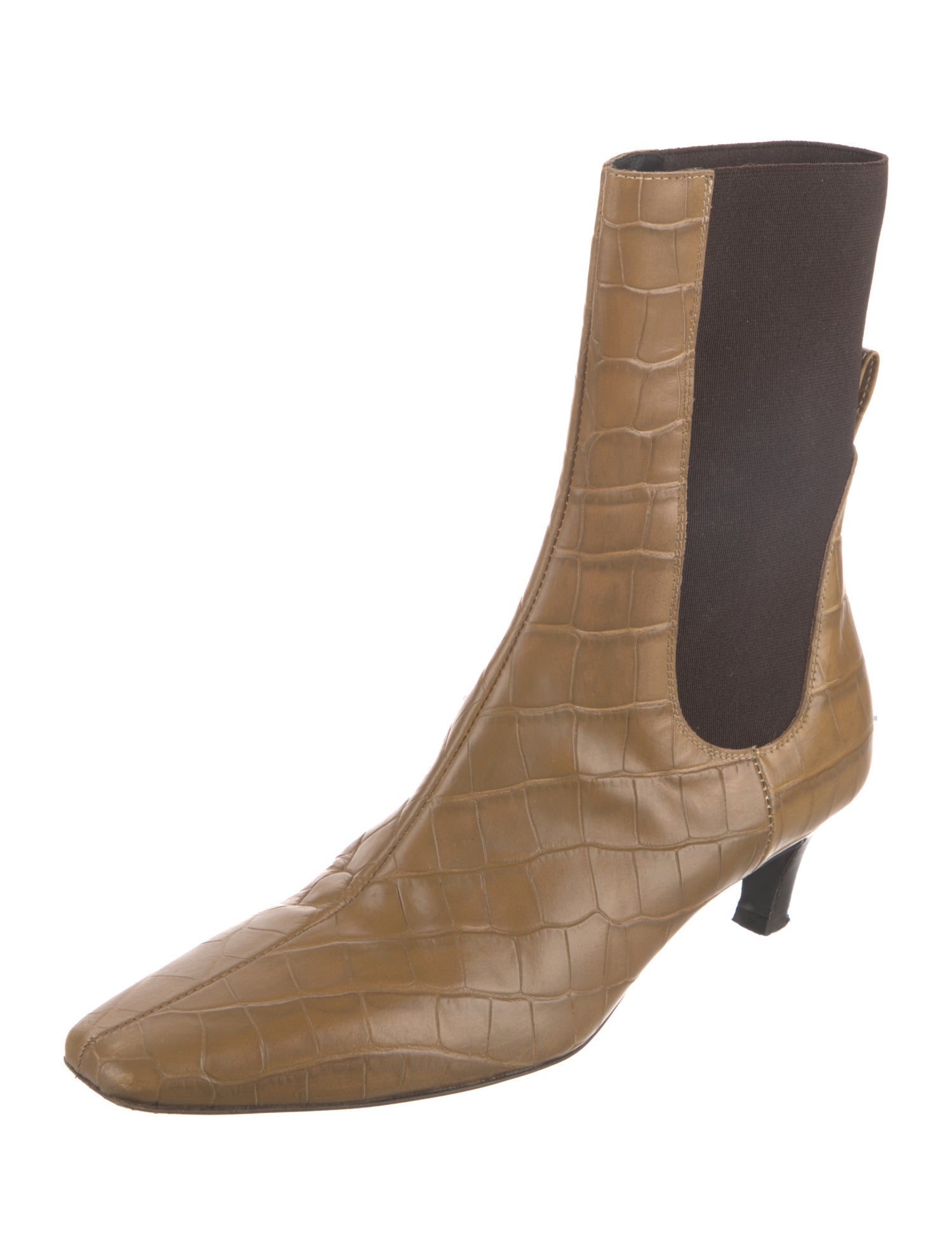 TOTEME Embossed Leather Printed Chelsea Boots