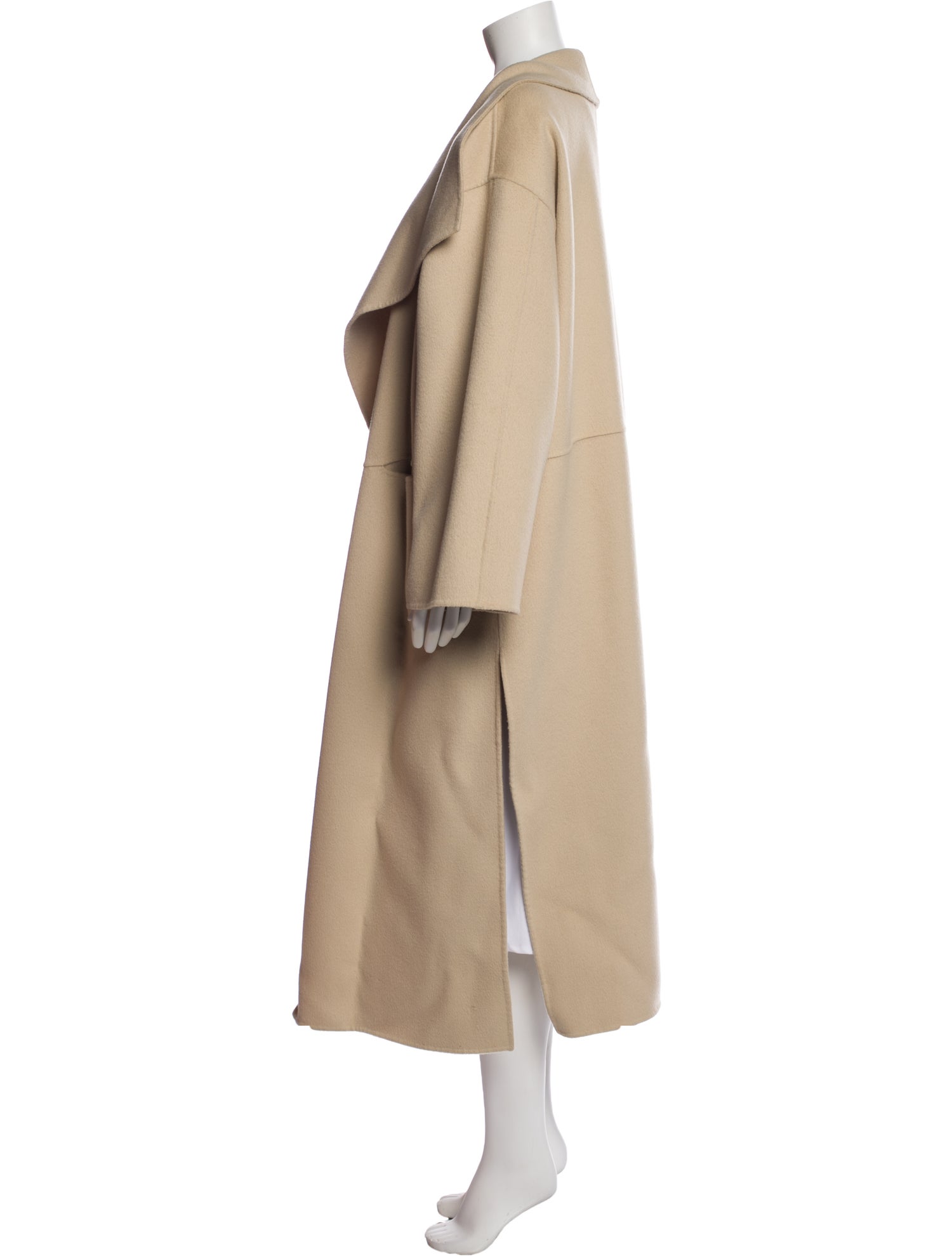 TOTEME Signature Wool Cashmere Coat Wool Faux Fur Coat