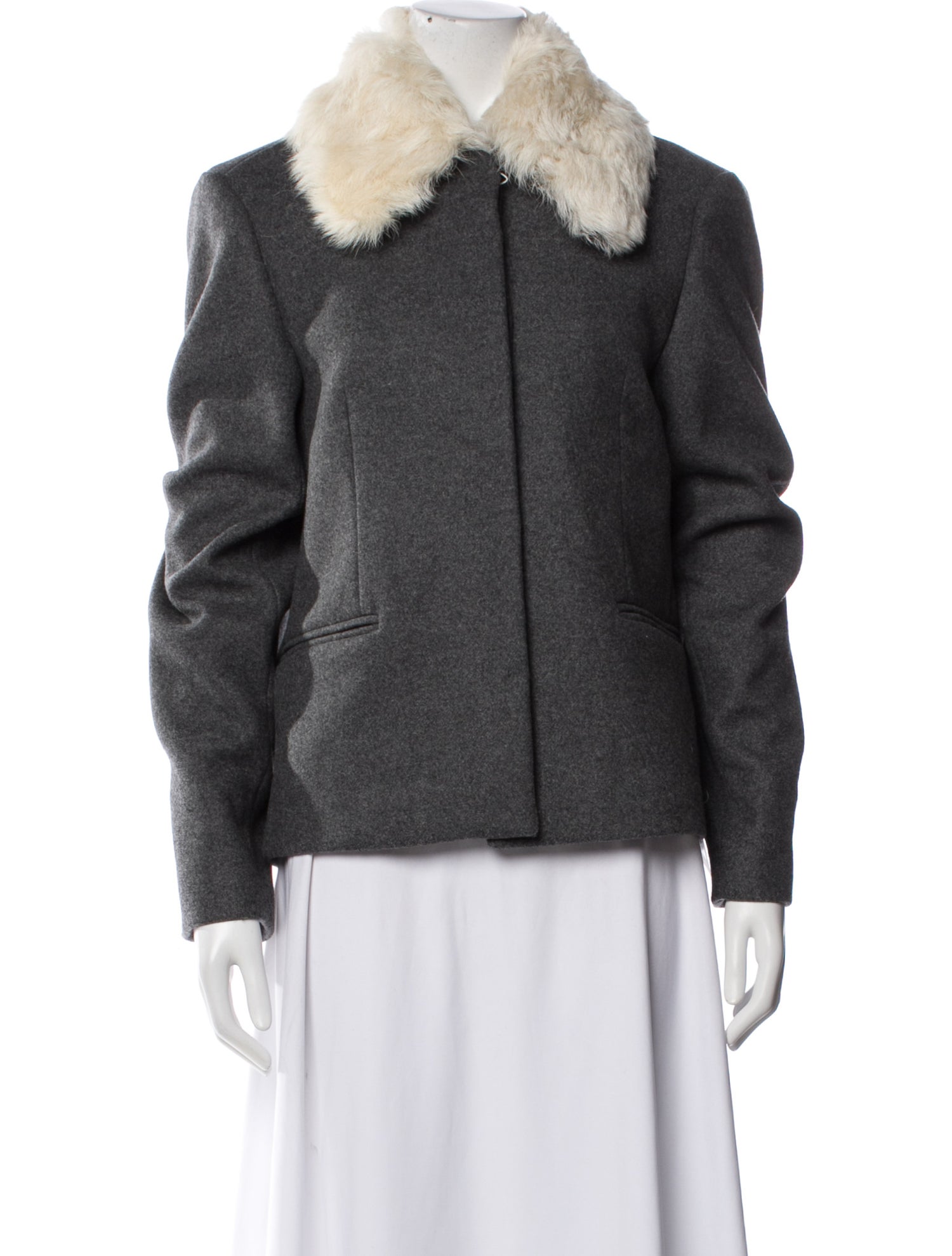 TOTEME Shearling collar jacket Wool Fur Coat w/ Tags