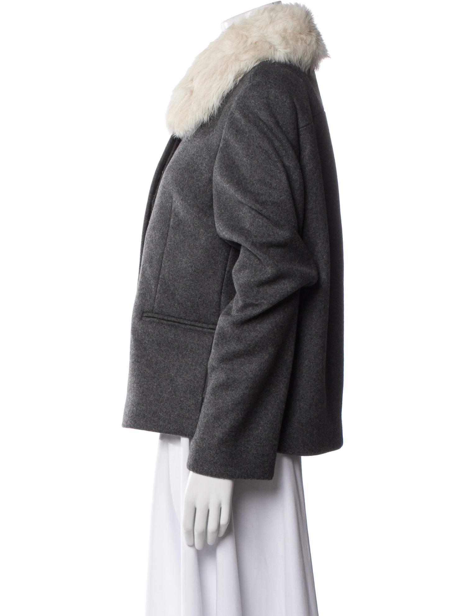TOTEME Shearling collar jacket Wool Fur Coat w/ Tags