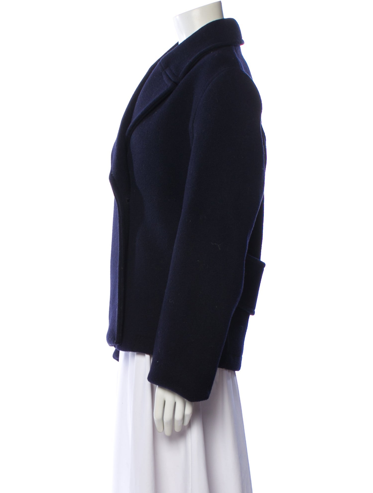 TOTEME Cropped Peacoat Wool Faux Fur Jacket