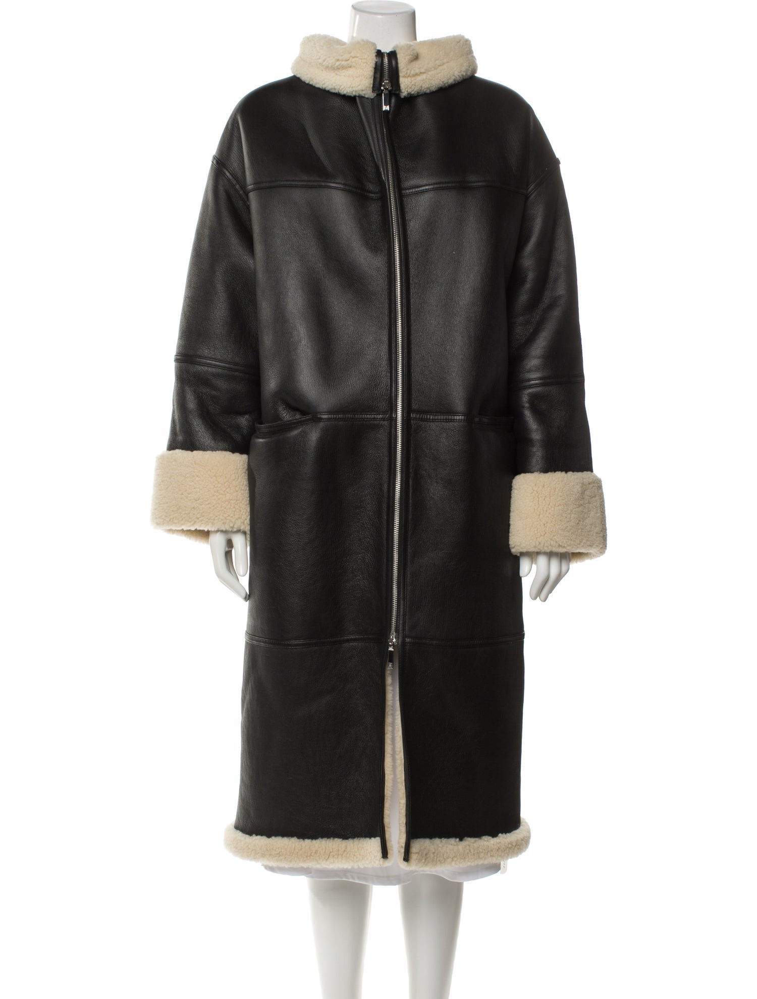 TOTEME Signature Shearling Coat Shearling Faux Fur Vest