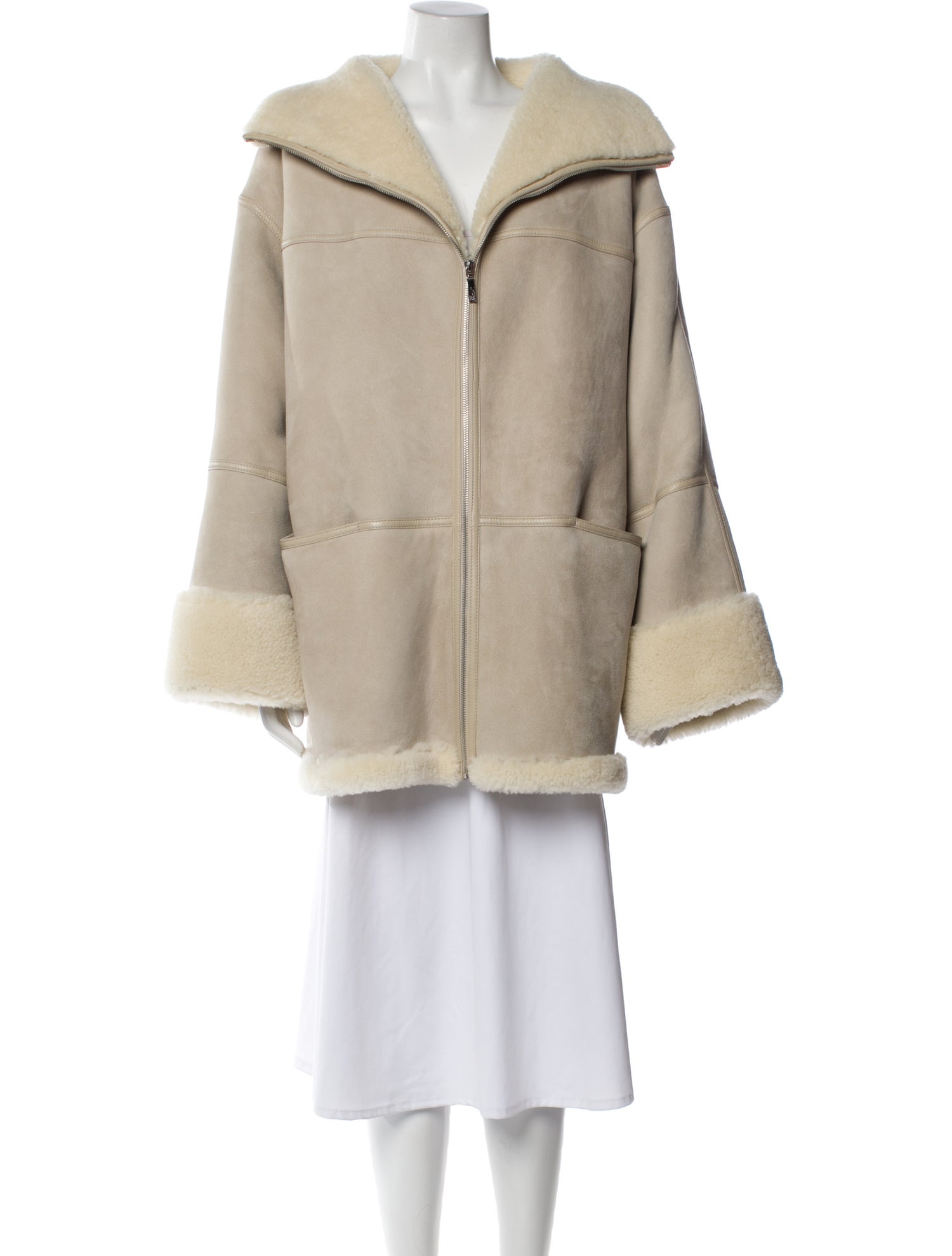 TOTEME Signature Shearling Jacket Shearling Fur Coat