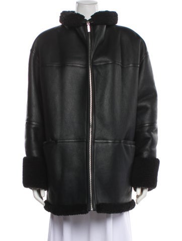 Pre-owned Totême Signature Shearling Jacket Shearling Faux Fur Coat In Gray