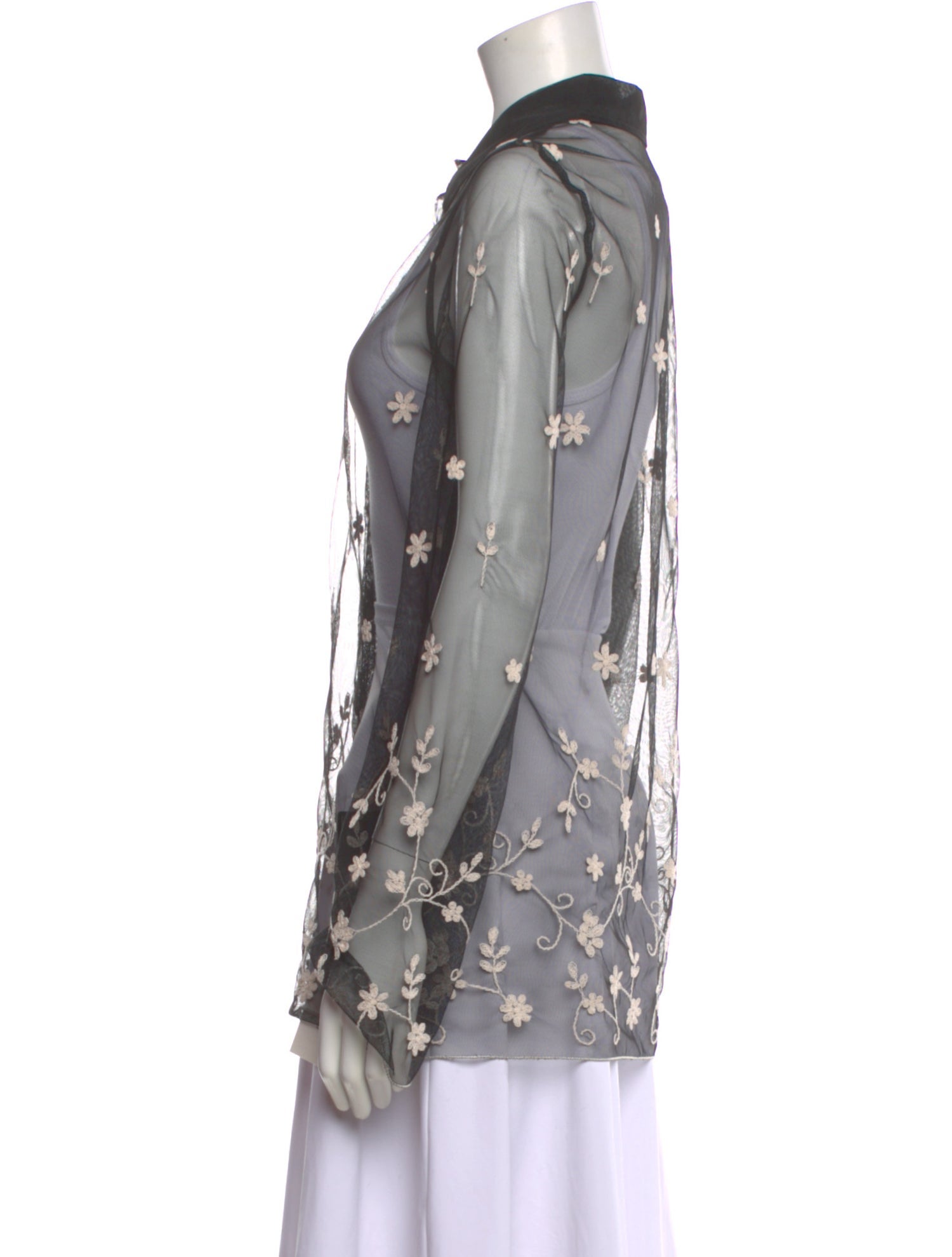 TOTEME Floral Tulle Shirt Floral Print Blouse