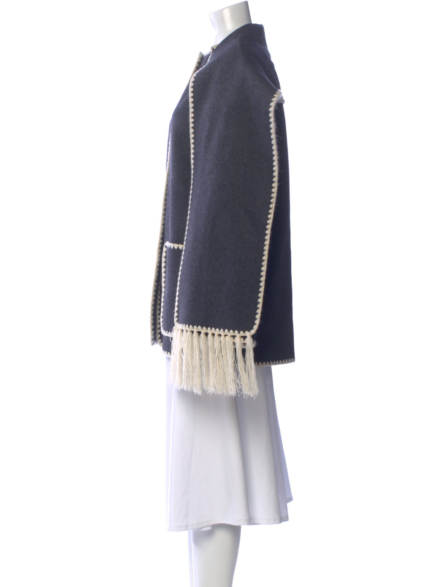 TOTEME Embroidered Scarf Jacket Wool Sweater