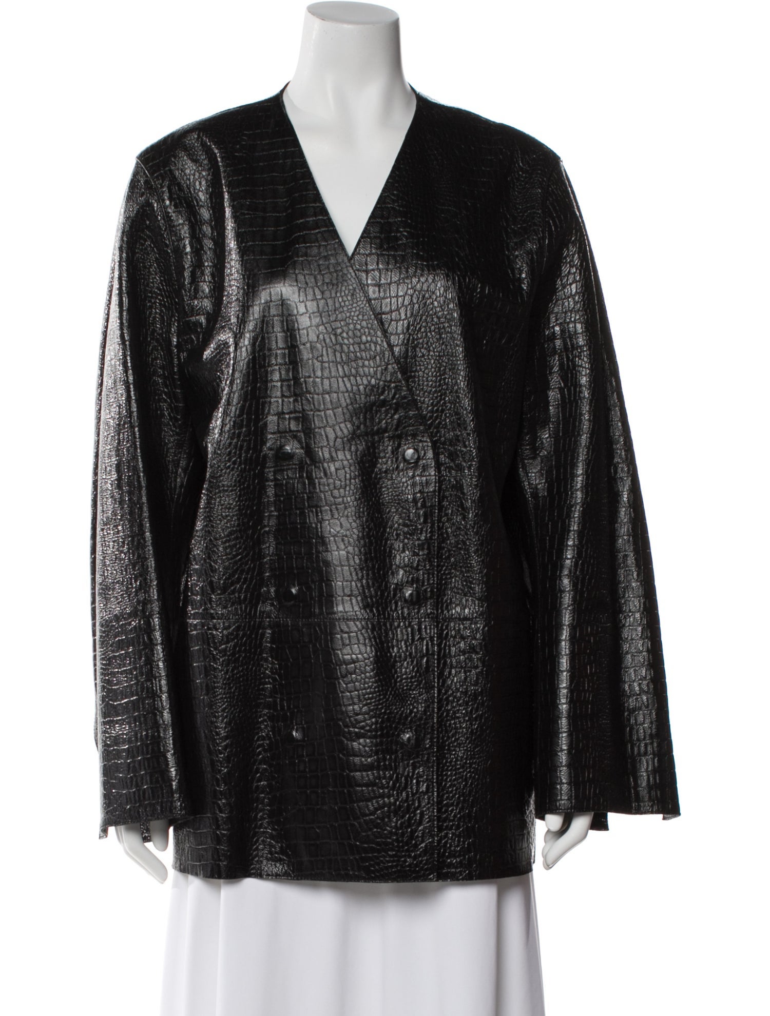 TOTEME Embossed Leather Evening Jacket Leather Blazer