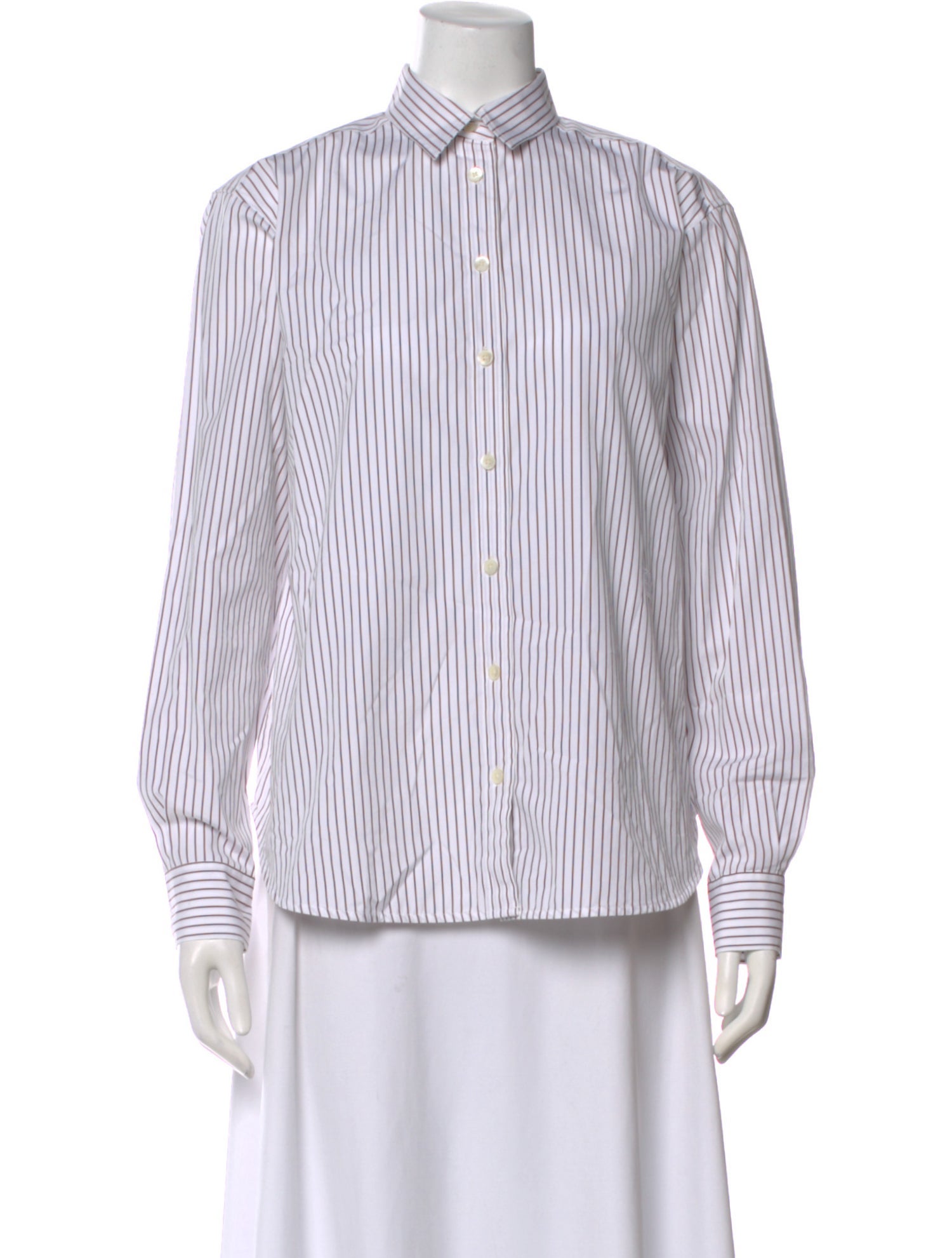 TOTEME Striped Long Sleeve Button-Up Top