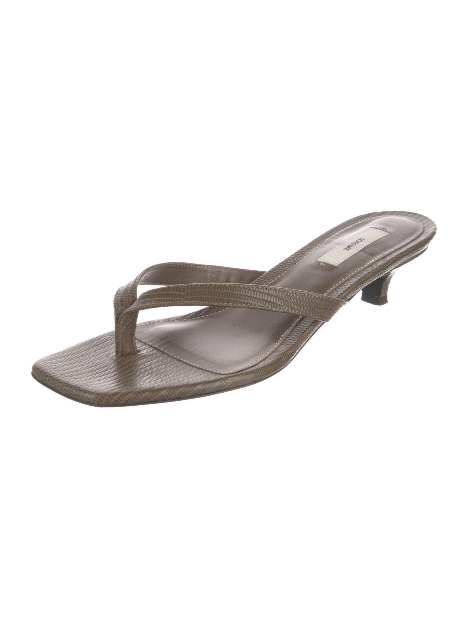 TOTEME Leather Animal Print Slides