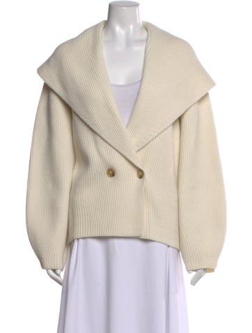 Pre-owned Totême Wool Open Front Sweater In Neutral