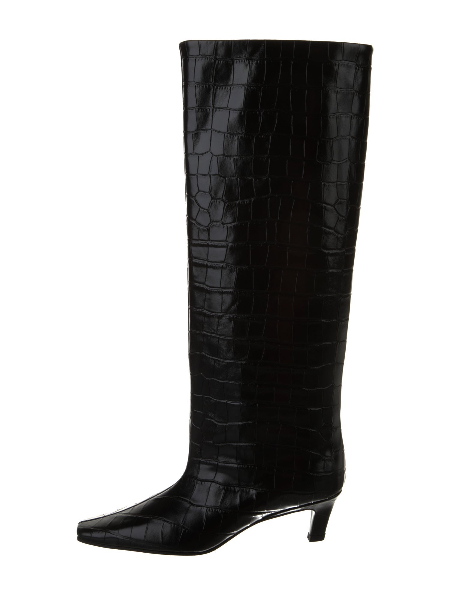 TOTEME Embossed Leather Animal Print Boots