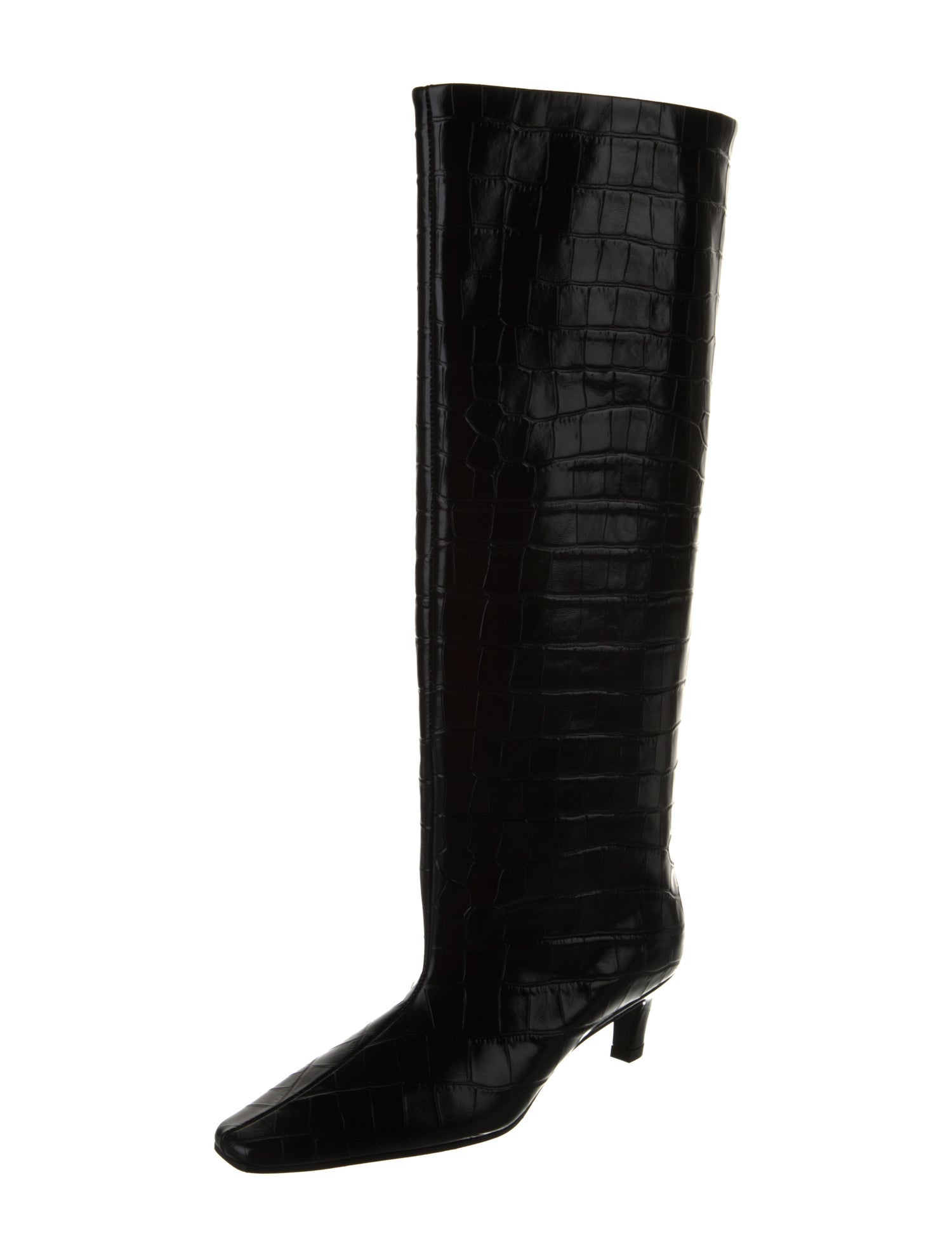 TOTEME Embossed Leather Animal Print Boots