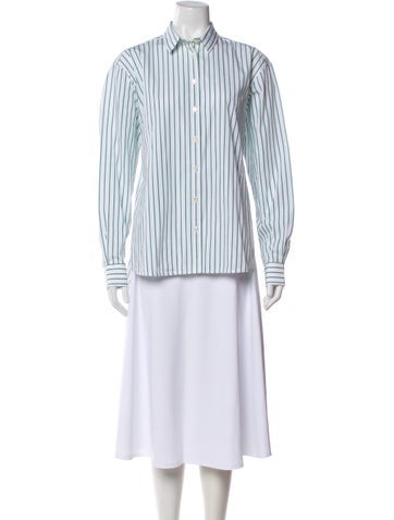 Pre-owned Totême Signature Cotton Shirt Striped Button-up Top In White