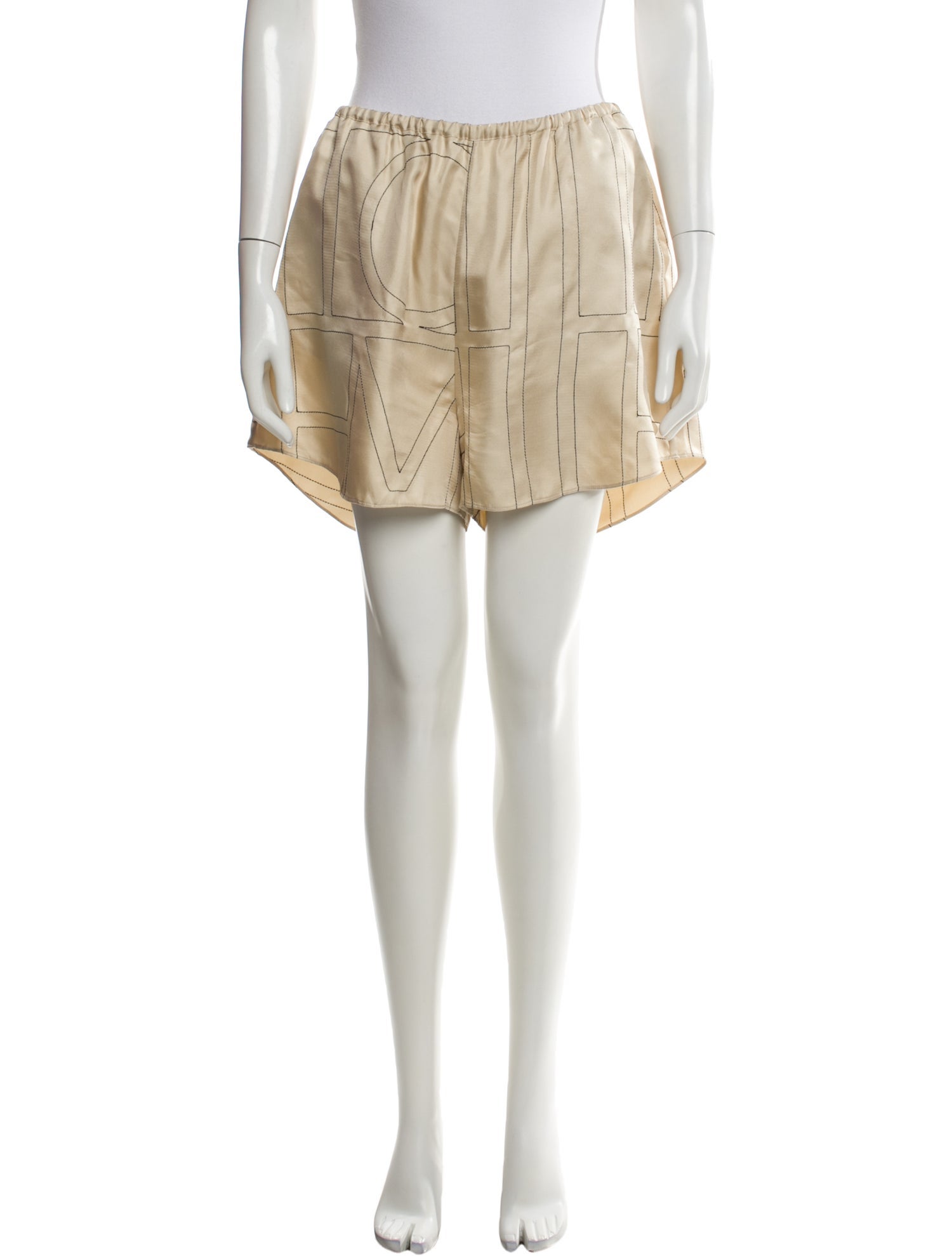 TOTEME Monogram Silk PJ Shorts Mini Shorts