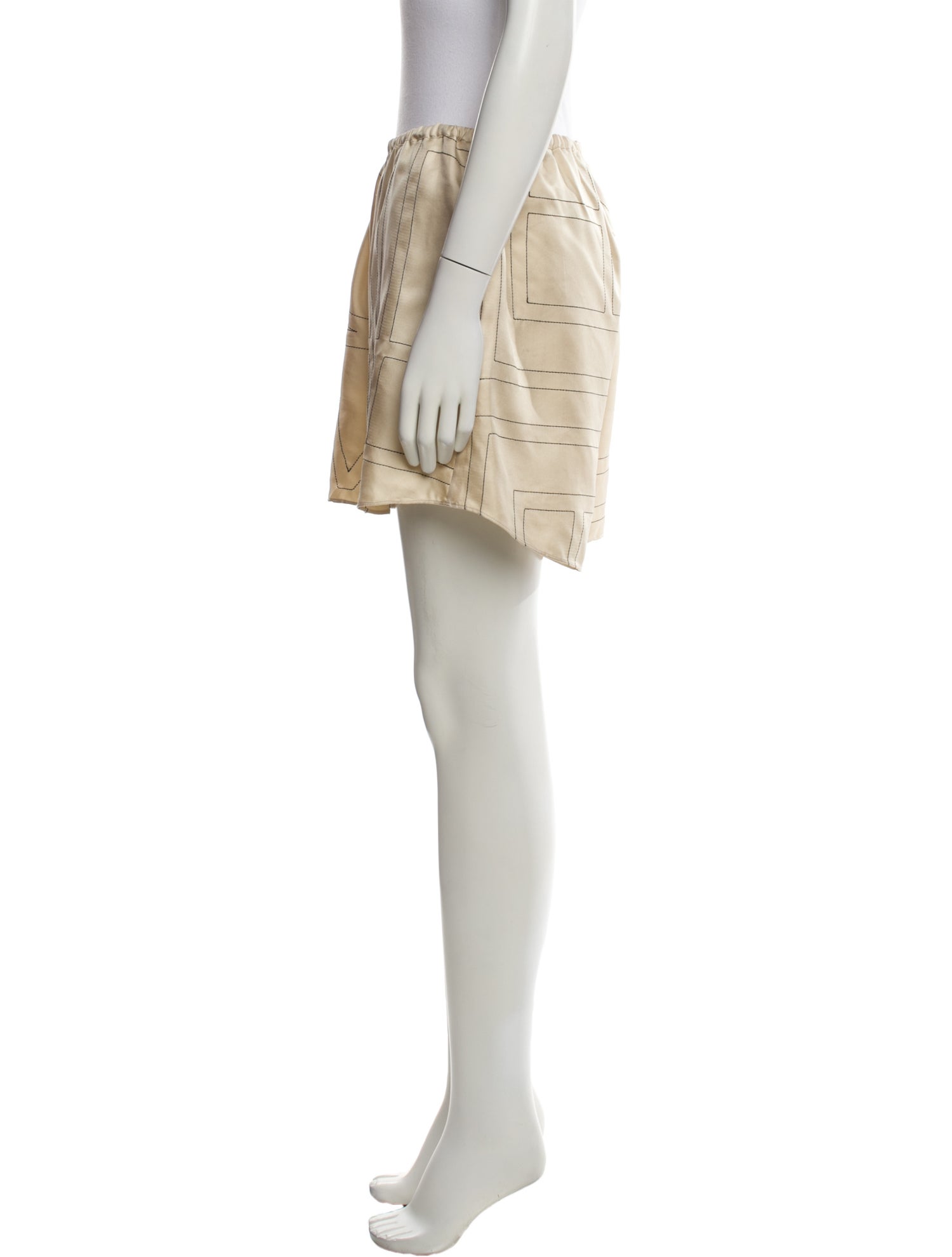 TOTEME Monogram Silk PJ Shorts Mini Shorts