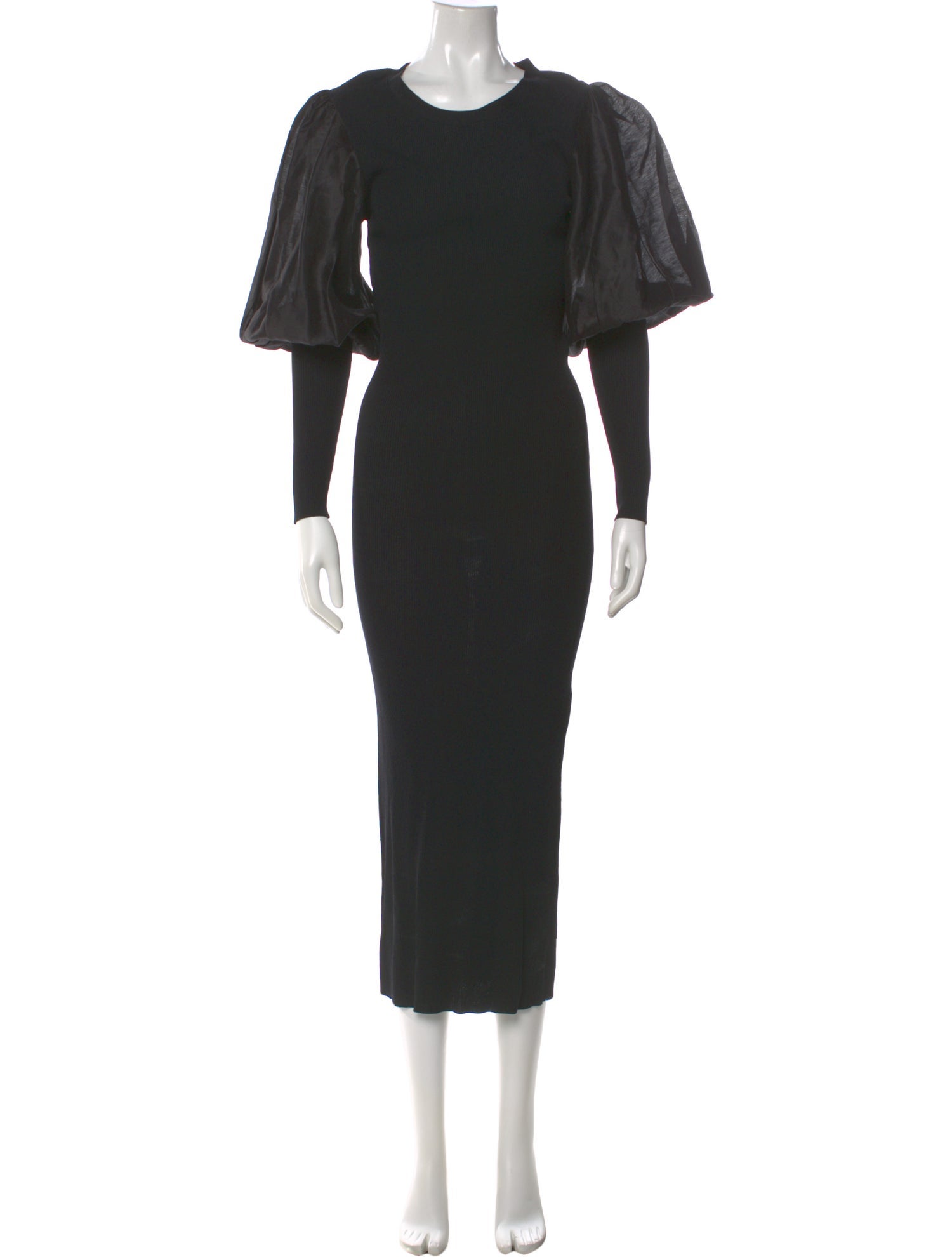knee length dresses for ladies Toteme A-Line Wool Cotton Dress Black