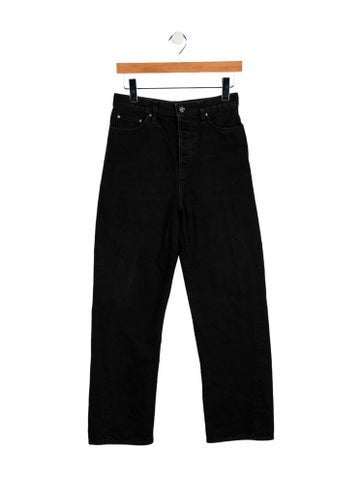 Pre-owned Totême High-rise Straight Leg Jeans In Black