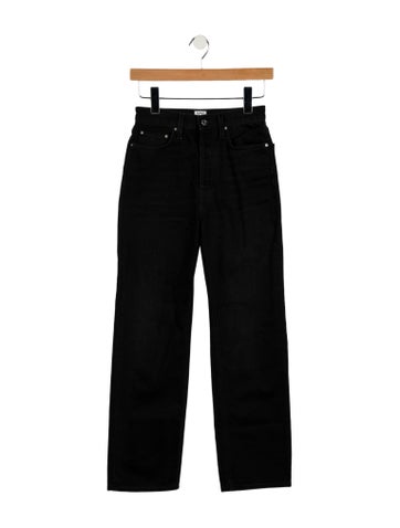 Pre-owned Totême High-rise Straight Leg Jeans In Black