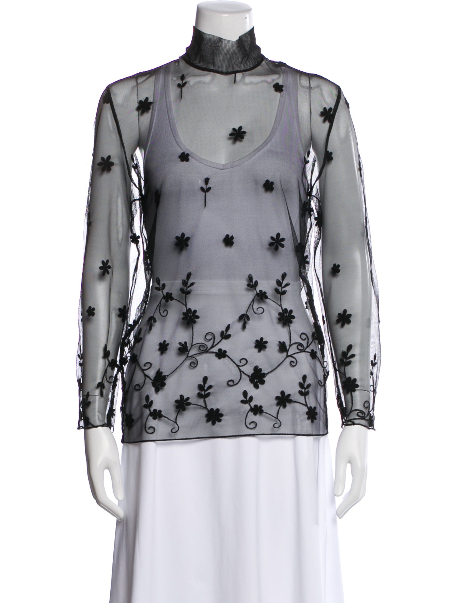 TOTEME Floral Tulle Floral Print Top w/ Tags