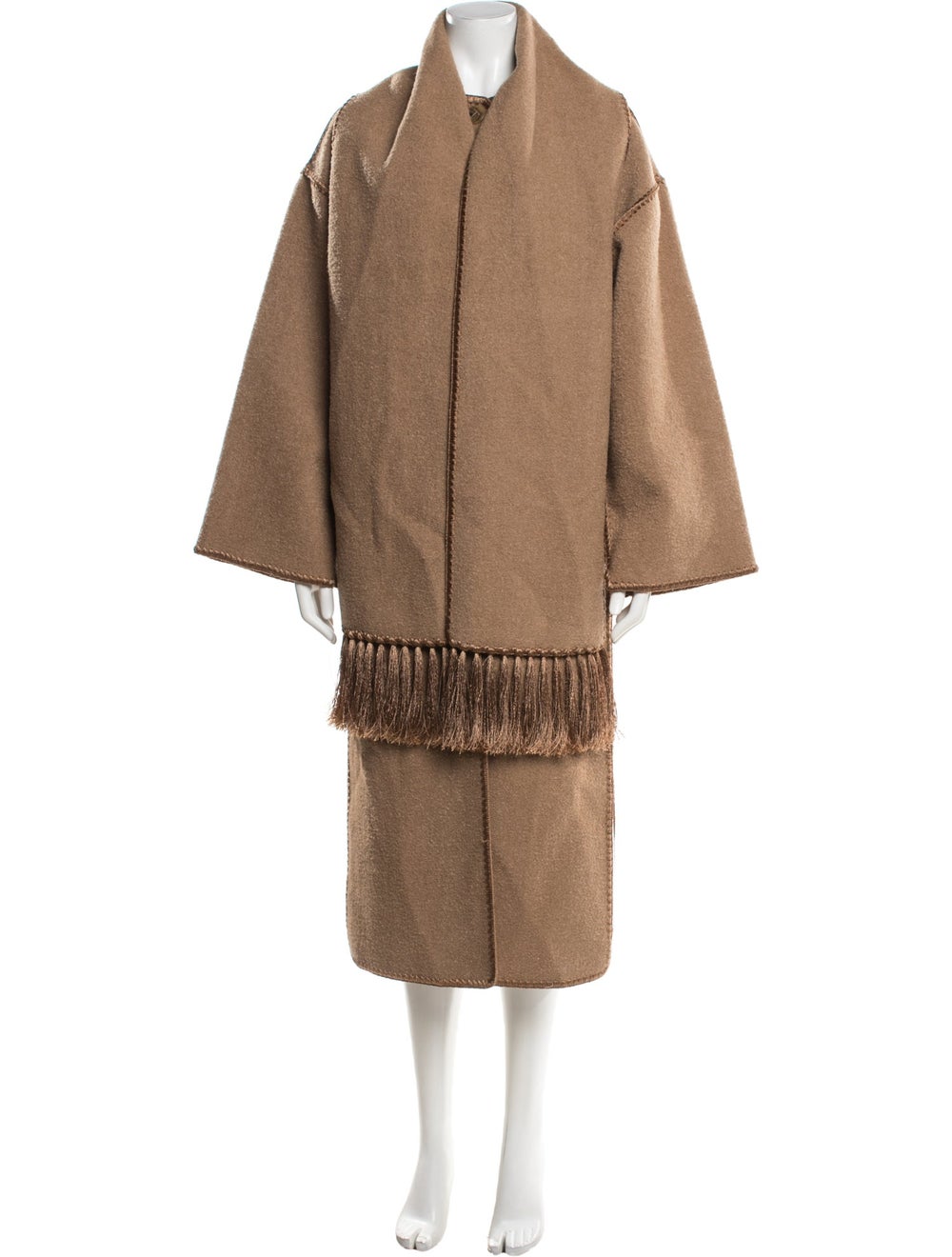 TOTEME Embroidered Scarf Coat Wool Coat
