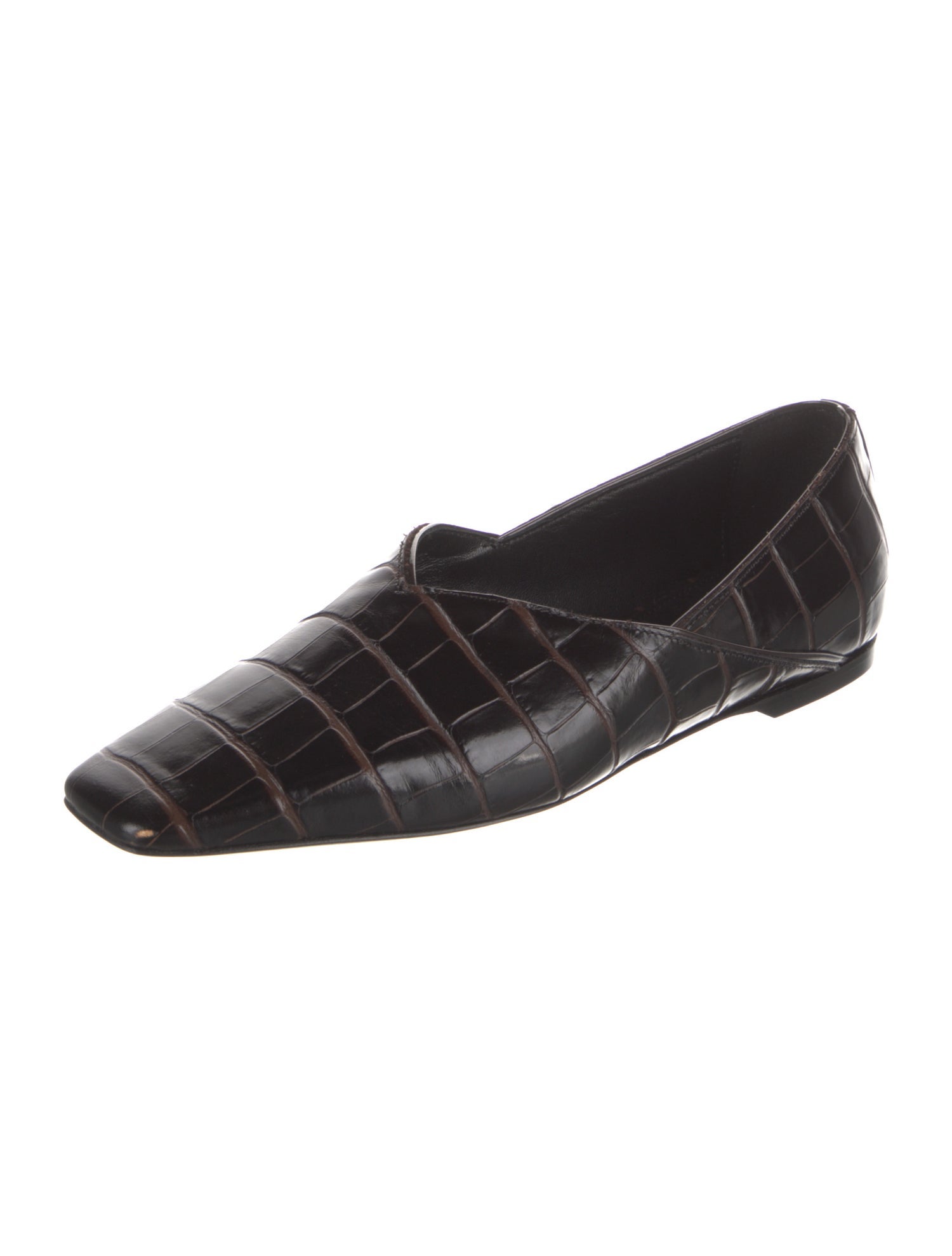 TOTEME Leather Animal Print Flats
