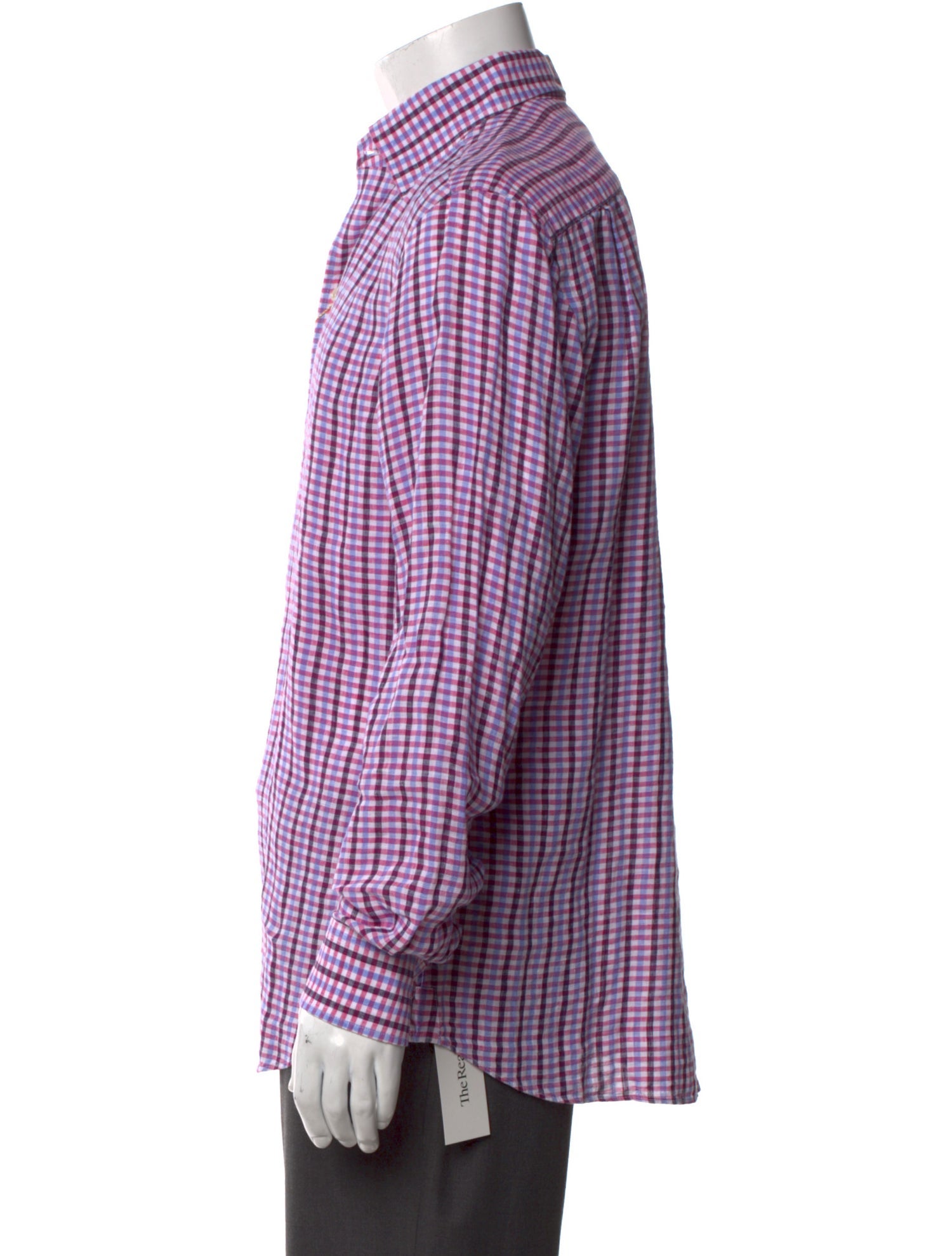 Robert Talbott Linen Plaid Print Dress Shirt w/ Tags