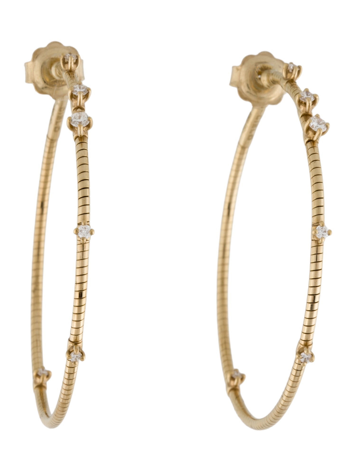 Mattia Cielo 18K Diamond Rugiada Diamanti Hoop Earrings
