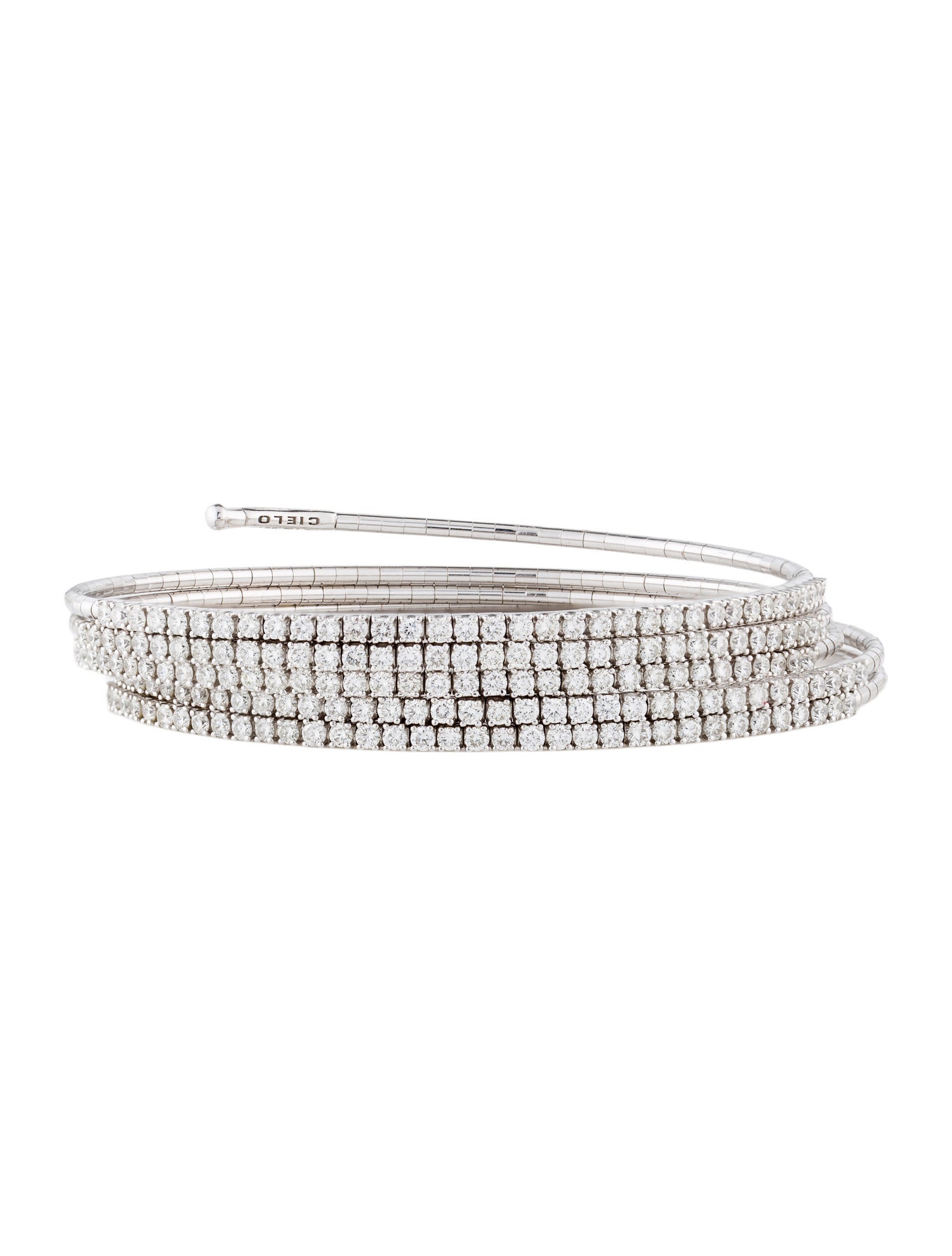 Mattia Cielo 18K 3.50ctw Diamond Rugiada Five-Circle Wrap Bracelet
