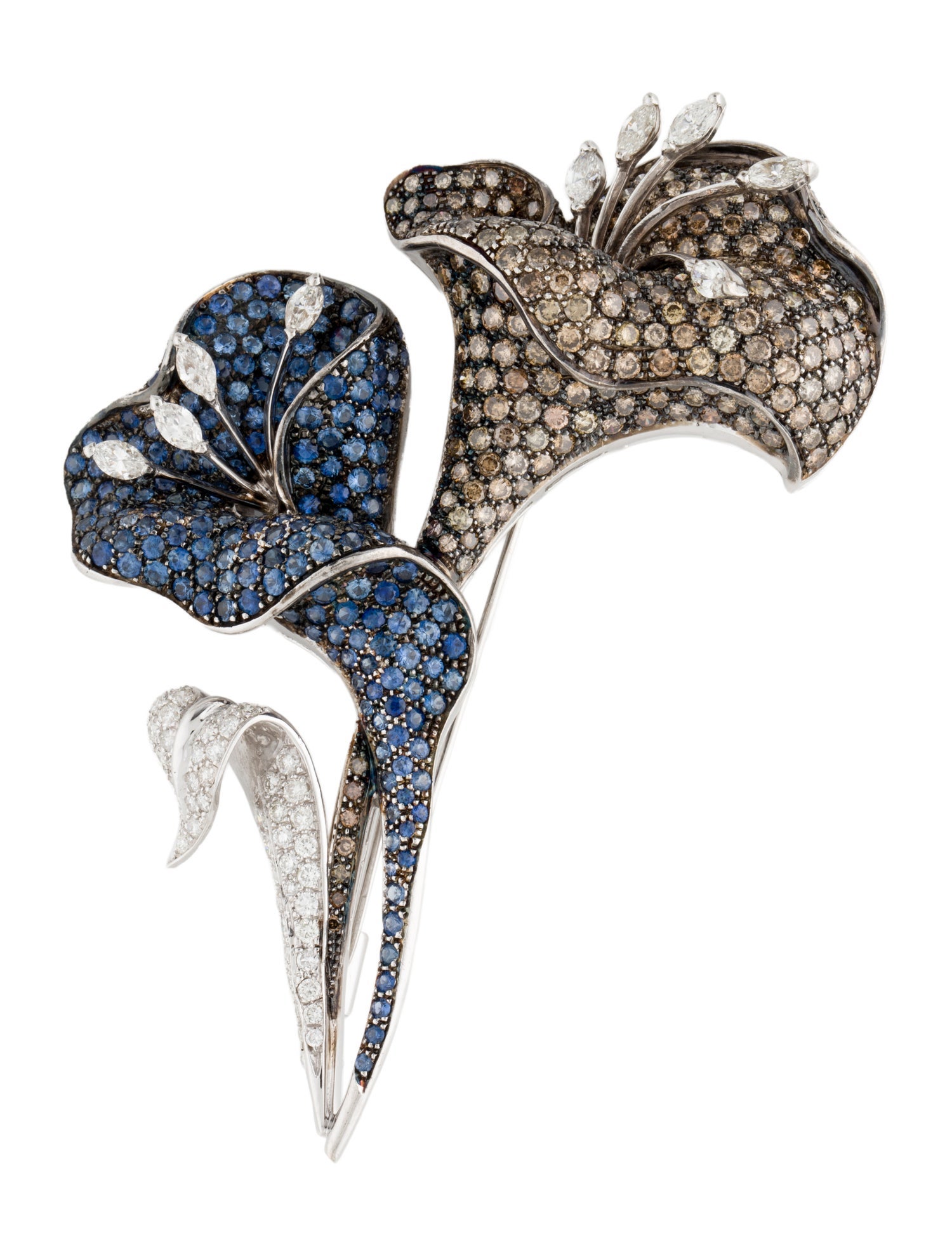 Tufenkjian 18K Sapphire & Diamond Floral Brooch