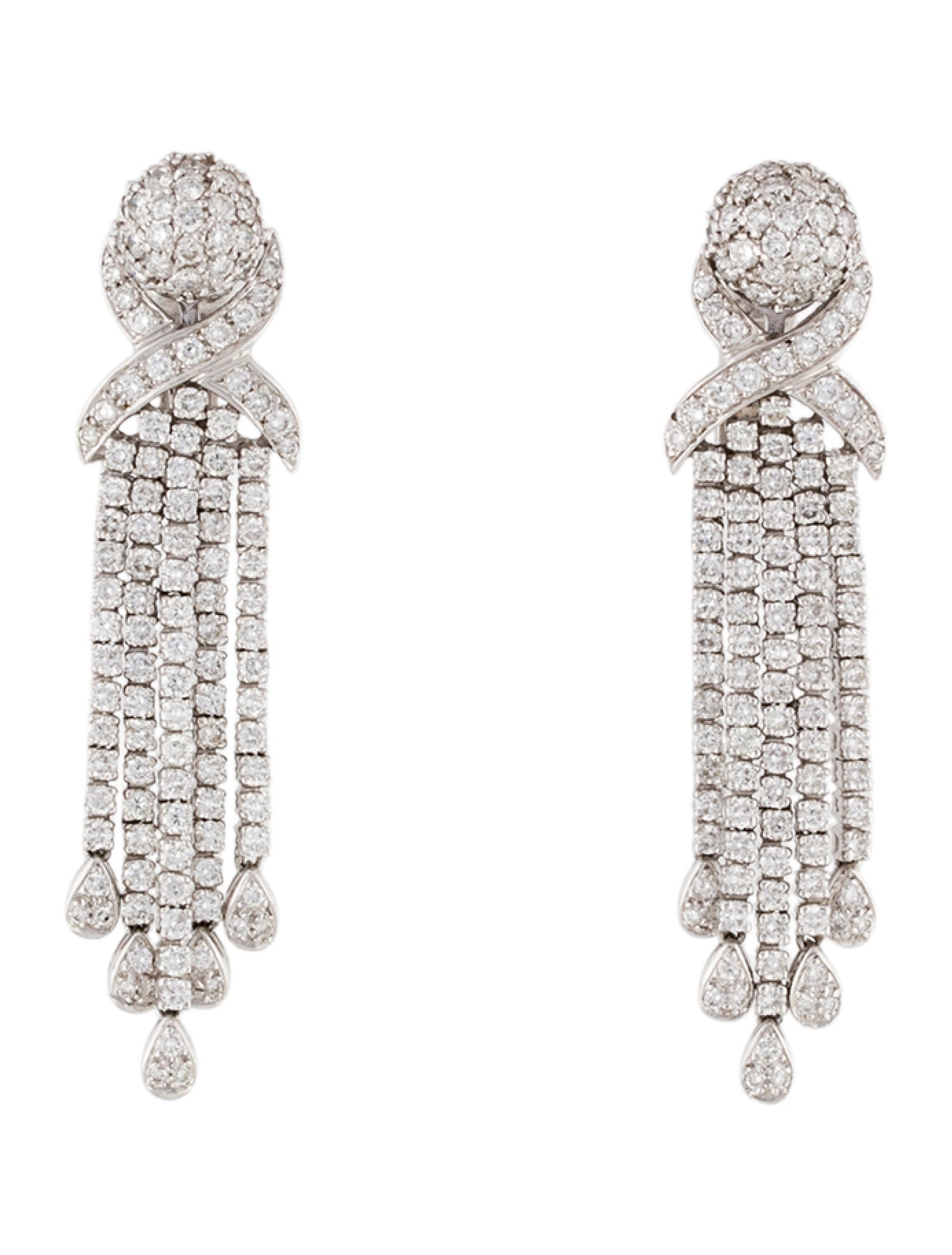 Tufenkjian 18K 9.78ctw Diamond Fringe Drop Earclip Earrings