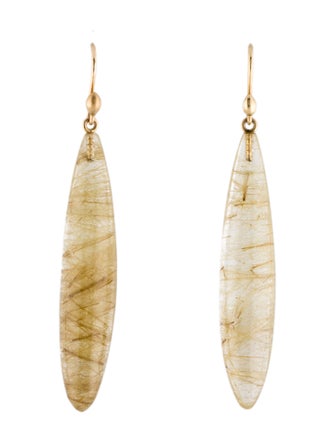 Ted Muehling 14K Rutilated Quartz Drop Earrings
