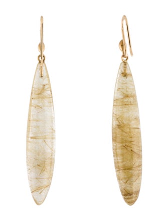 Ted Muehling 14K Rutilated Quartz Drop Earrings